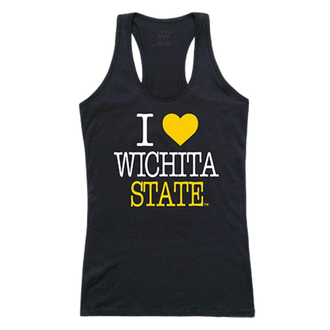 WSU Wichita State University Shockers Women's Love Tank Top Tee - Soft Black Cotton Casual T-Shirt for Fans, Gym, and Everyday Wear