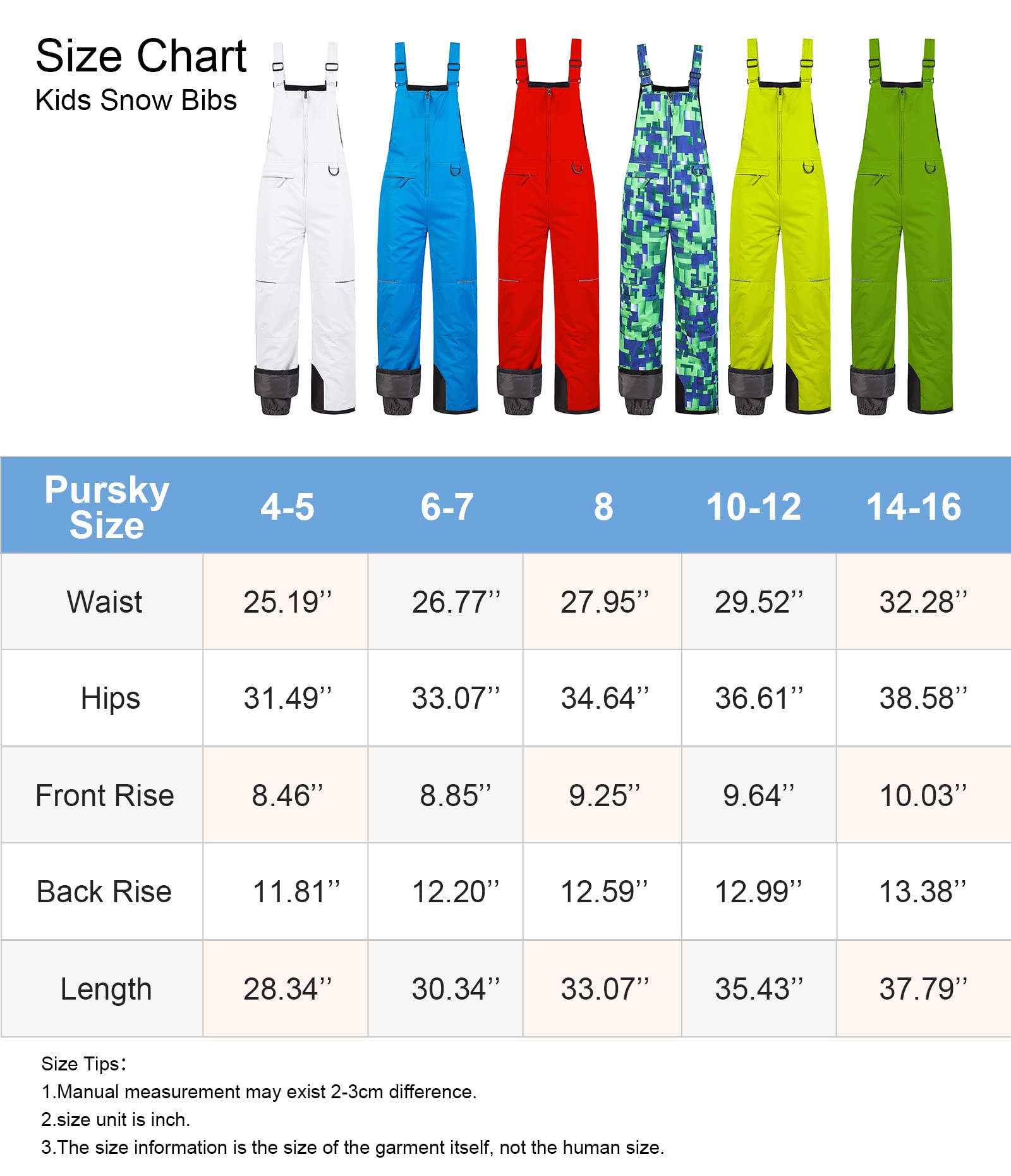 Pursky Boys' Insulated Waterproof Snow Pants - Fleece-Lined Winter Ski Bib Overalls for Snowboarding & Outdoor Play - Warm Kids Snow Gear for Skiing, Sledding & Winter Adventures