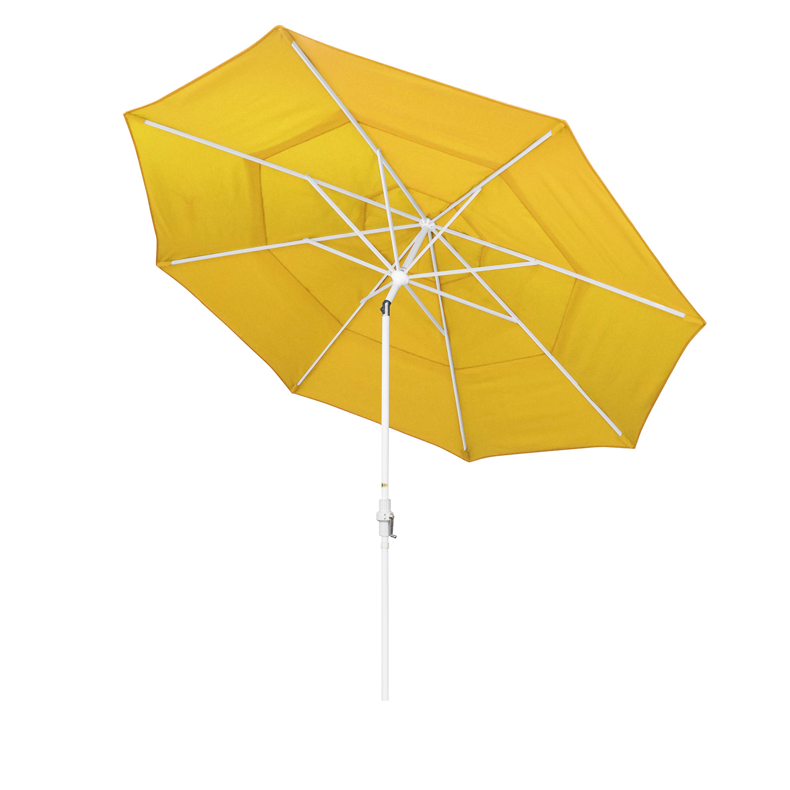 11' Round Aluminum Market Umbrella with Crank Lift & Tilt - California Style Patio Umbrella for Outdoor Dining, Poolside, and Garden Relaxation