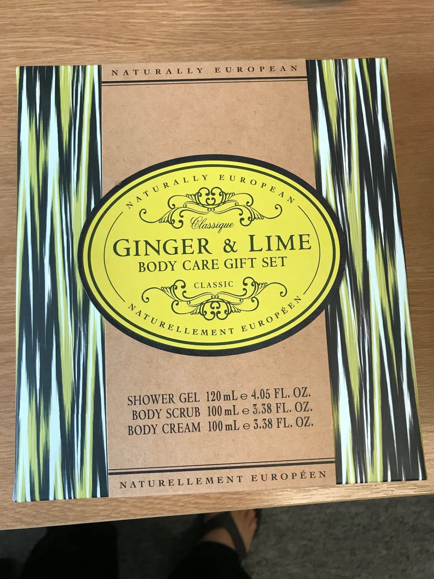 European Ginger & Lime Body Care Gift Set - Nourishing & Protective for All Skin Types | Includes 120ml Shower Gel, 100ml Body Scrub & 100ml Body Cream | Perfect for Spa Day, Self-Care & Gifting