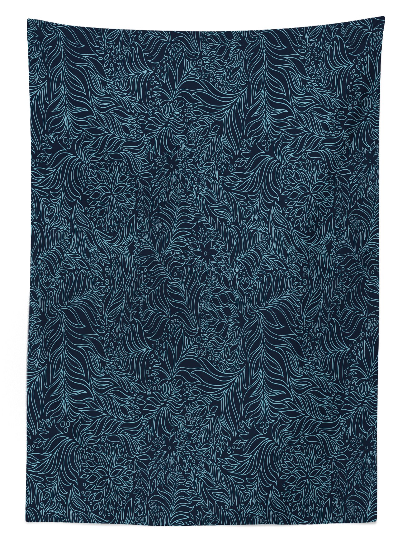 Ambesonne Dark Garden Outdoor Tablecloth - Abstract Nature Inspired Leaves & Blossoms Print, Washable Picnic Table Cover 58