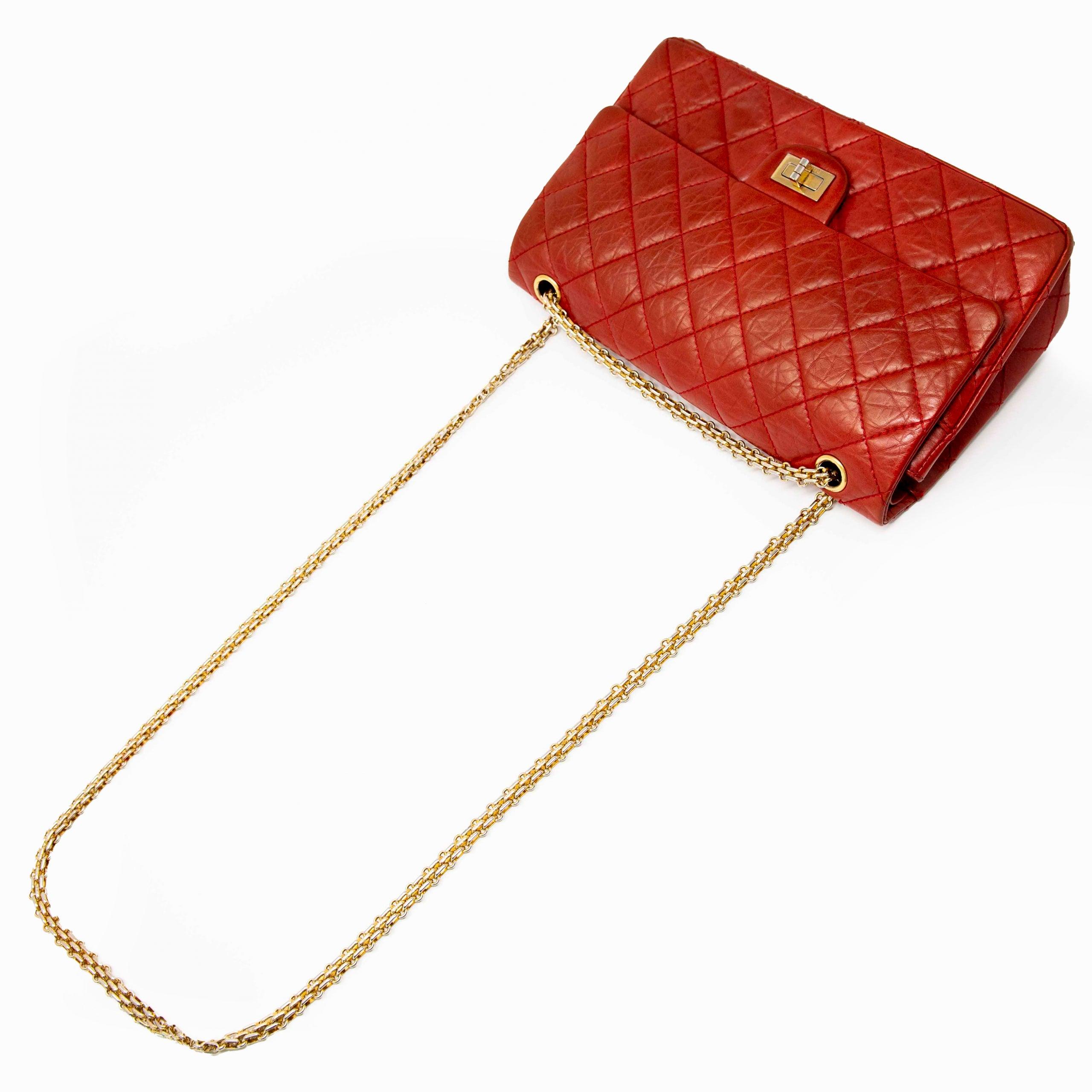 Authentic Chanel Red Calfskin 2.55 Reissue 266 Flap Bag - Luxury Designer Handbag for Women, Perfect for Evening Events & Special Occasions