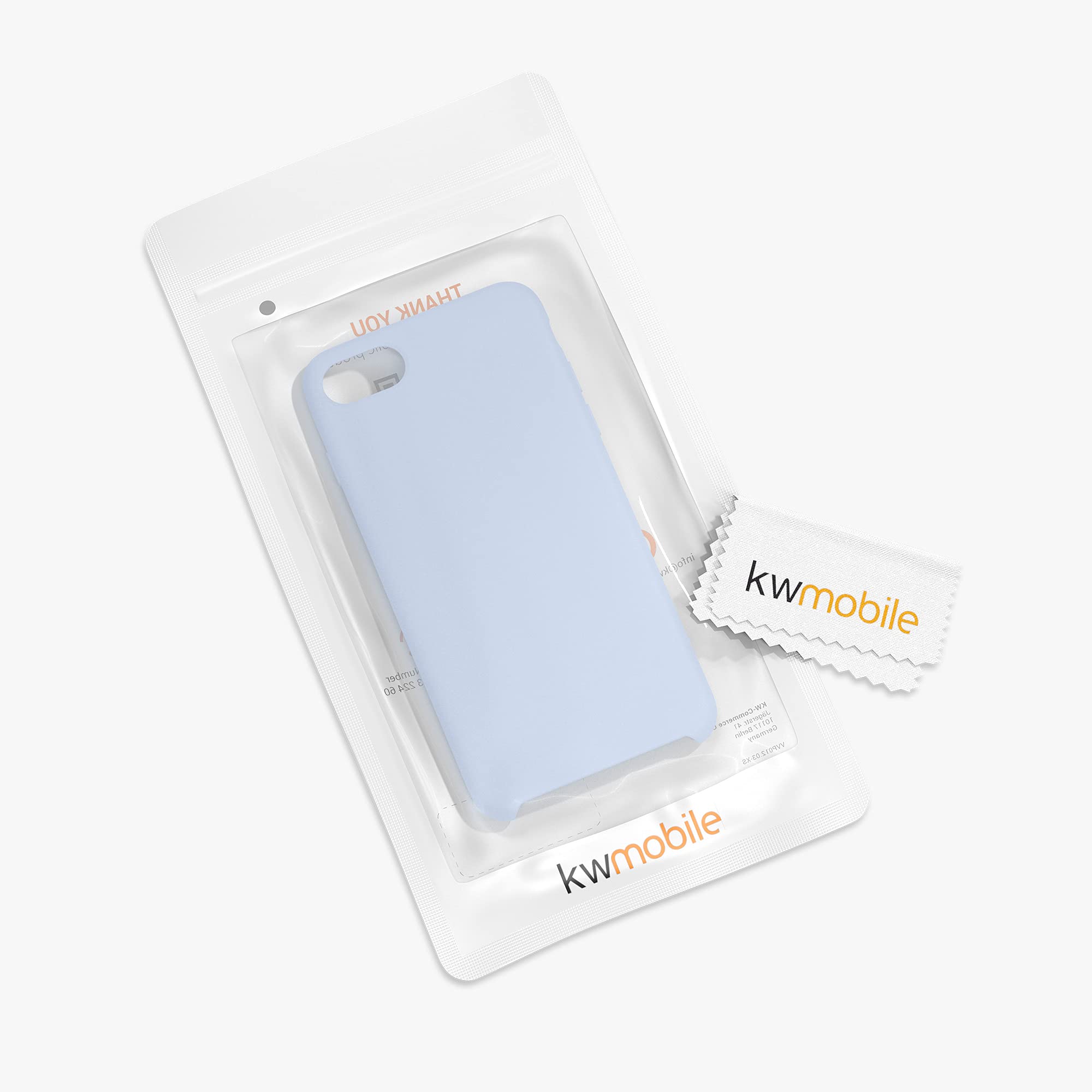 kwmobile Premium TPU Silicone Case for Apple iPhone SE (2022/2020) & iPhone 8/7 - Soft Matte Finish Light Blue Protective Phone Cover - Perfect for Everyday Use, Work & Travel