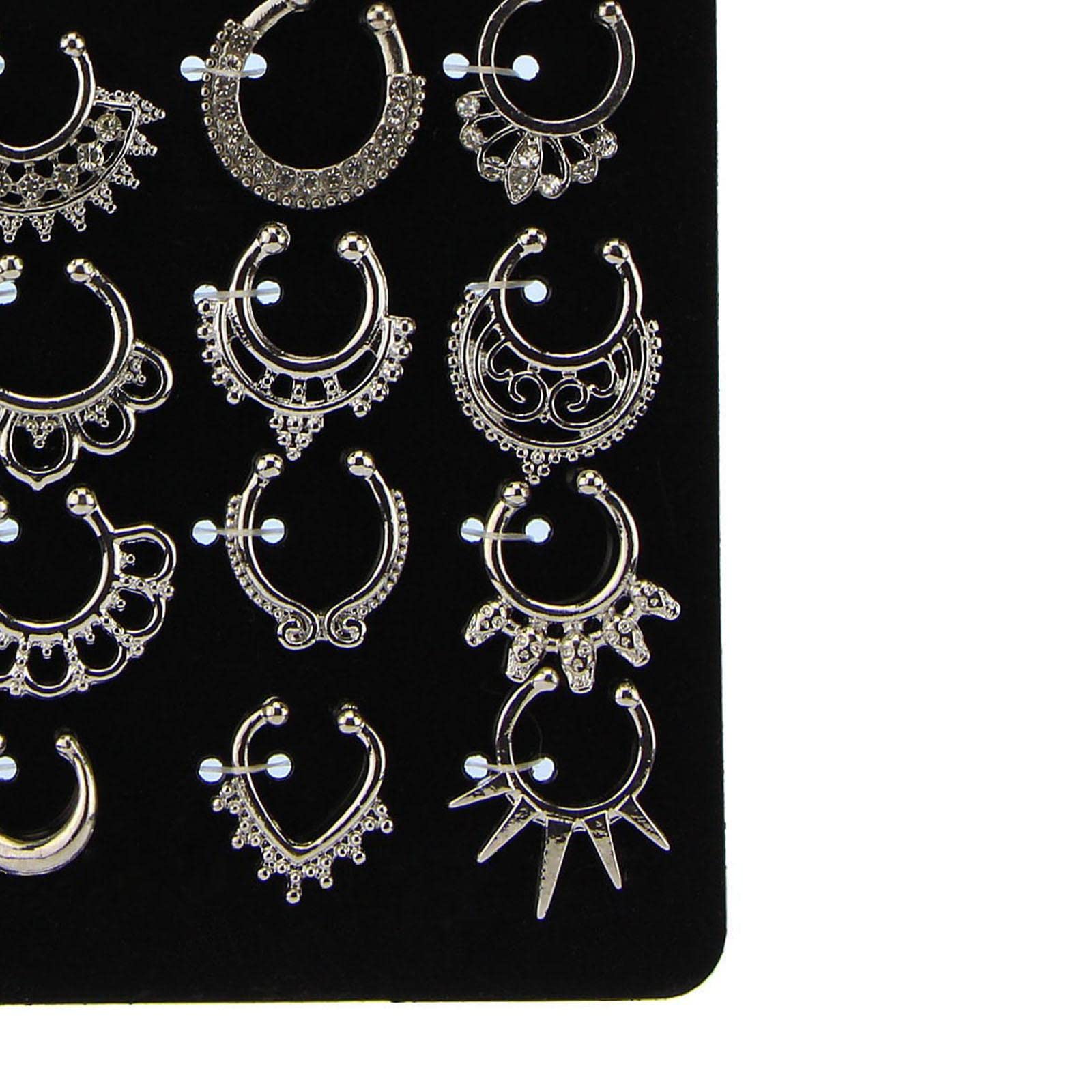 C Shape Nose Rings - Silver Septum Hanger Clip for Nose Piercing | Hypoallergenic Body Jewelry for Women & Men | Perfect for Parties, Festivals & Everyday Wear