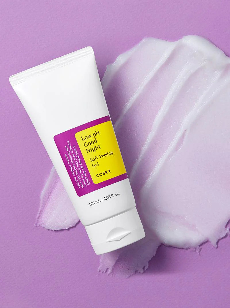COSRX Low pH Good Night Soft Peeling Gel 120ml - Gentle Exfoliating Face Wash for Oily & Acne-Prone Skin - Perfect for Nighttime Skincare Routine & Glowing Complexion