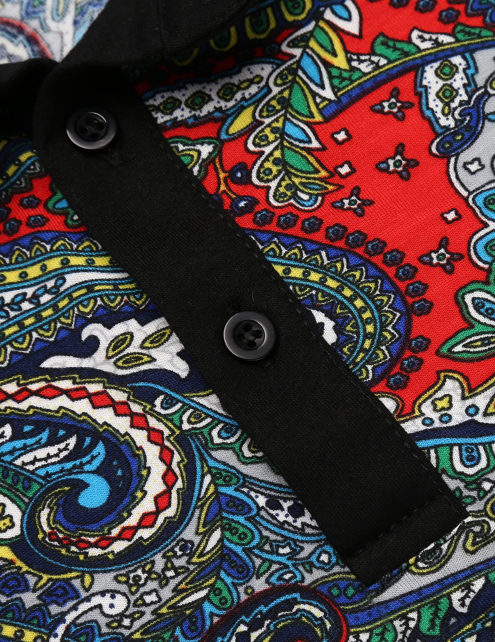 COOFANDY Men's Slim Fit Short Sleeve Polo Shirt - Floral Paisley Print Casual T-Shirt for Summer | Perfect for Office, Golf & Outdoor Activities