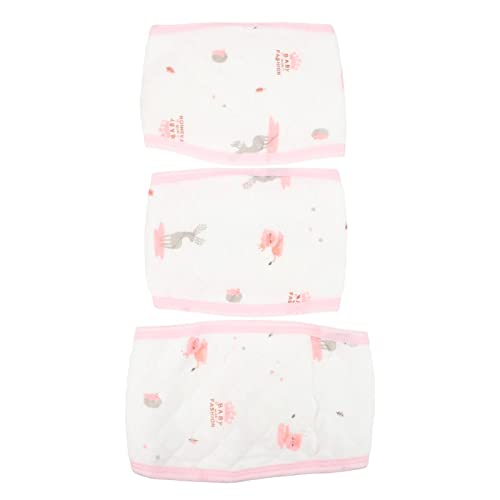3Pcs Thick Cotton Baby Belly Bands for Newborns - Soft Infant Umbilical Cord Protector - Perfect for Post-Delivery Care & Tummy Support (White) - Ideal for New Moms, Hospital Use & Home Comfort