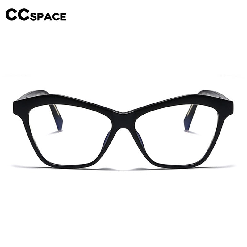 CCspace Women's Full Rim Square Cat Eye Acetate Eyeglasses Frame 55061 - Stylish Retro Glasses for Women, Perfect for Office, Reading & Fashion Accessories