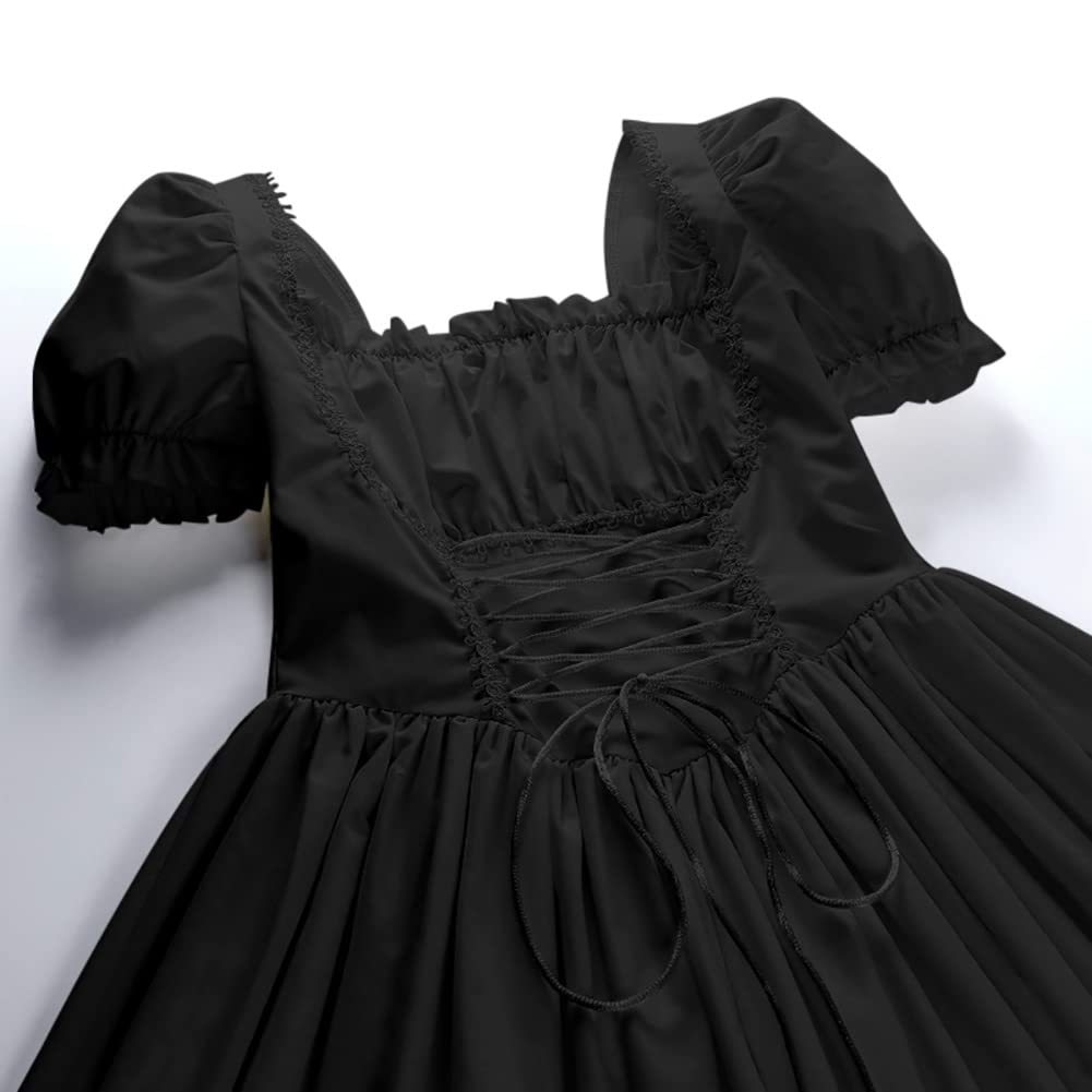 IKADEX Women's Gothic Lace Vintage Dress - Punk Grunge Style for Casual Wear, Cosplay, Cocktail Parties & Halloween Costumes | Perfect for Gothic Fashion Lovers & Alternative Outfits