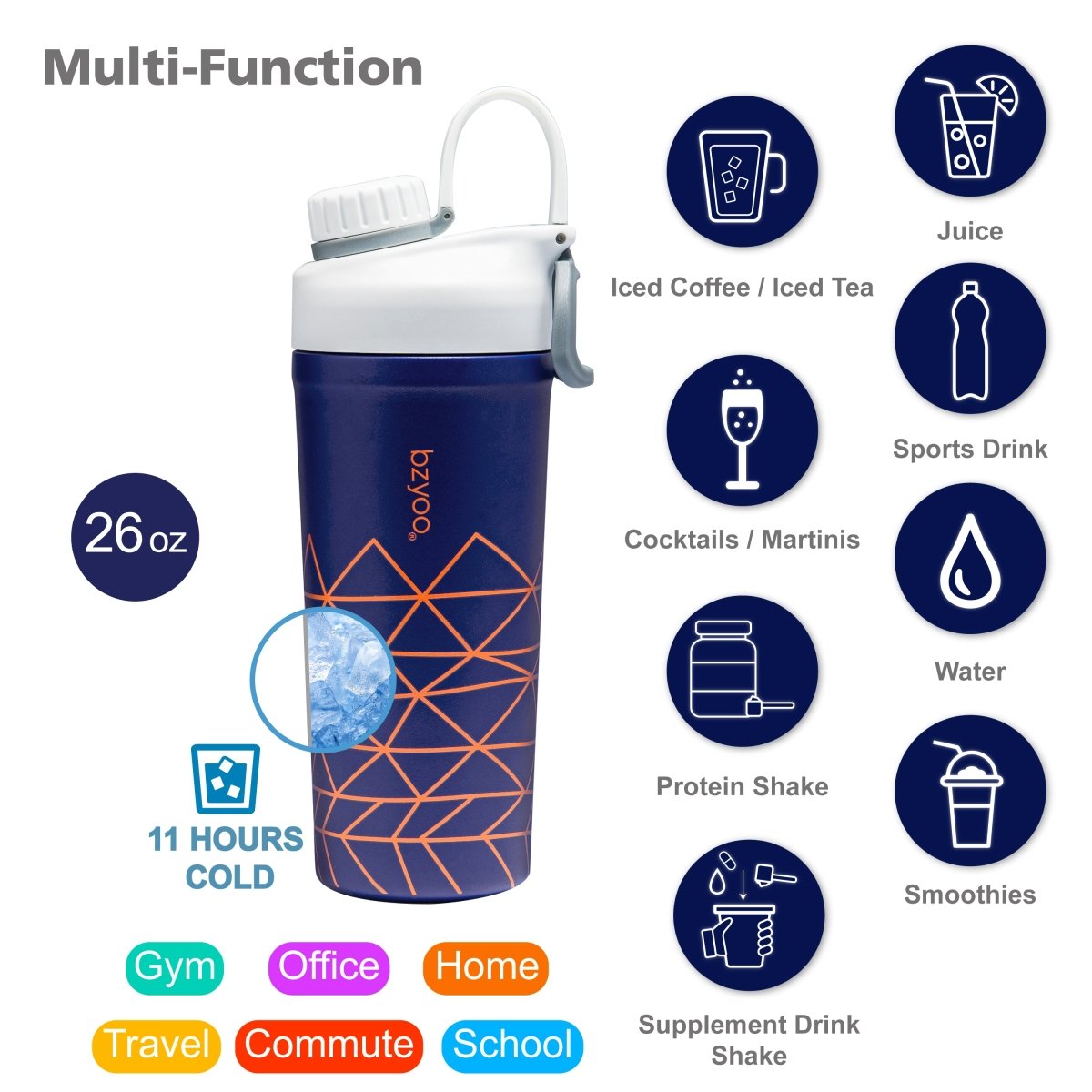 26oz Stainless Steel Double Wall Insulated Tumbler with Lid & Straw - Spidy Blue - Keeps Drinks Cold/Hot for Hours - Perfect for Outdoor, Gym, Office & Travel