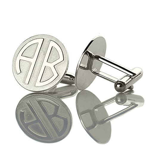 Custom Stainless Steel & 925 Sterling Silver Personalized Cufflinks for Men - Elegant Wedding, Business, Father's Day & Birthday Gifts for Dad, Grandfather & Son - Perfect for Formal Events, Office Wear & Special Occasions