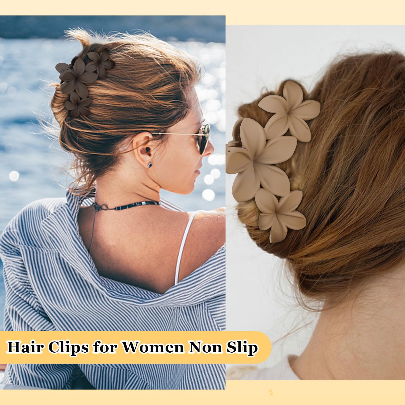 Ondder Large Matte Claw Hair Clips for Women - 4.5 Inch Non-Slip Strong Hold Hair Clips for Thick Hair, Hair Accessories - Perfect for Updos, Ponytails and Everyday Hairstyles