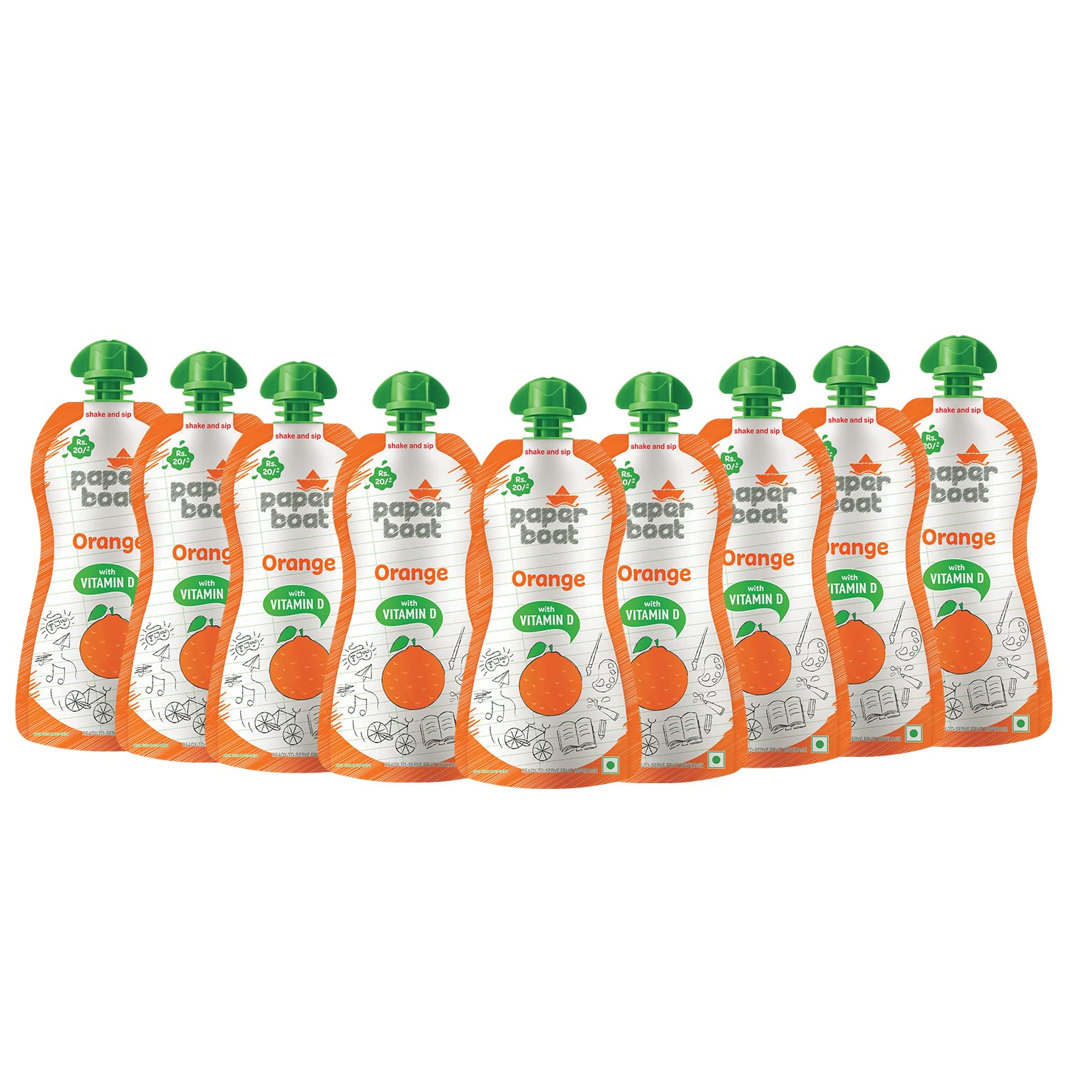 Organic Paper Boat Orange Juice with Vitamin D - No Preservatives, No Artificial Colors - 9 Pack (150ml Each) - Perfect for Kids Lunchboxes, Healthy Snacks & On-the-Go Hydration