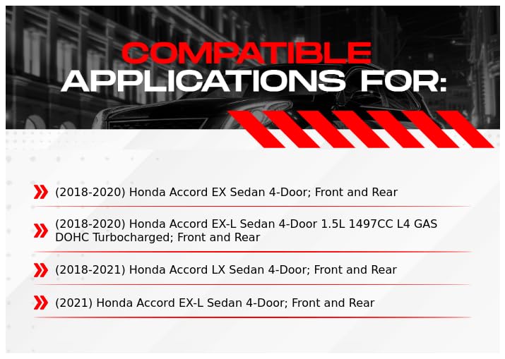 R1 Concepts Premium Ceramic Brake Pads and Rotors Kit - Front & Rear Brake System for 2018-2021 Honda Accord | Includes Hardware Kit | Perfect for Daily Commuting & Highway Driving