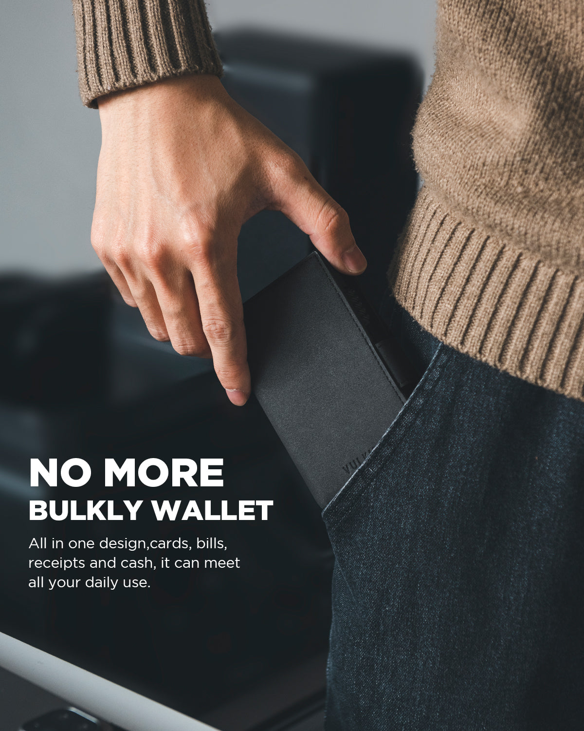 VC309 Slim RFID Blocking Wallet with Side Slider Mechanism & Magnetic Closure - Compatible with Apple AirTag (Perfect for Travel, Business & Everyday Use)