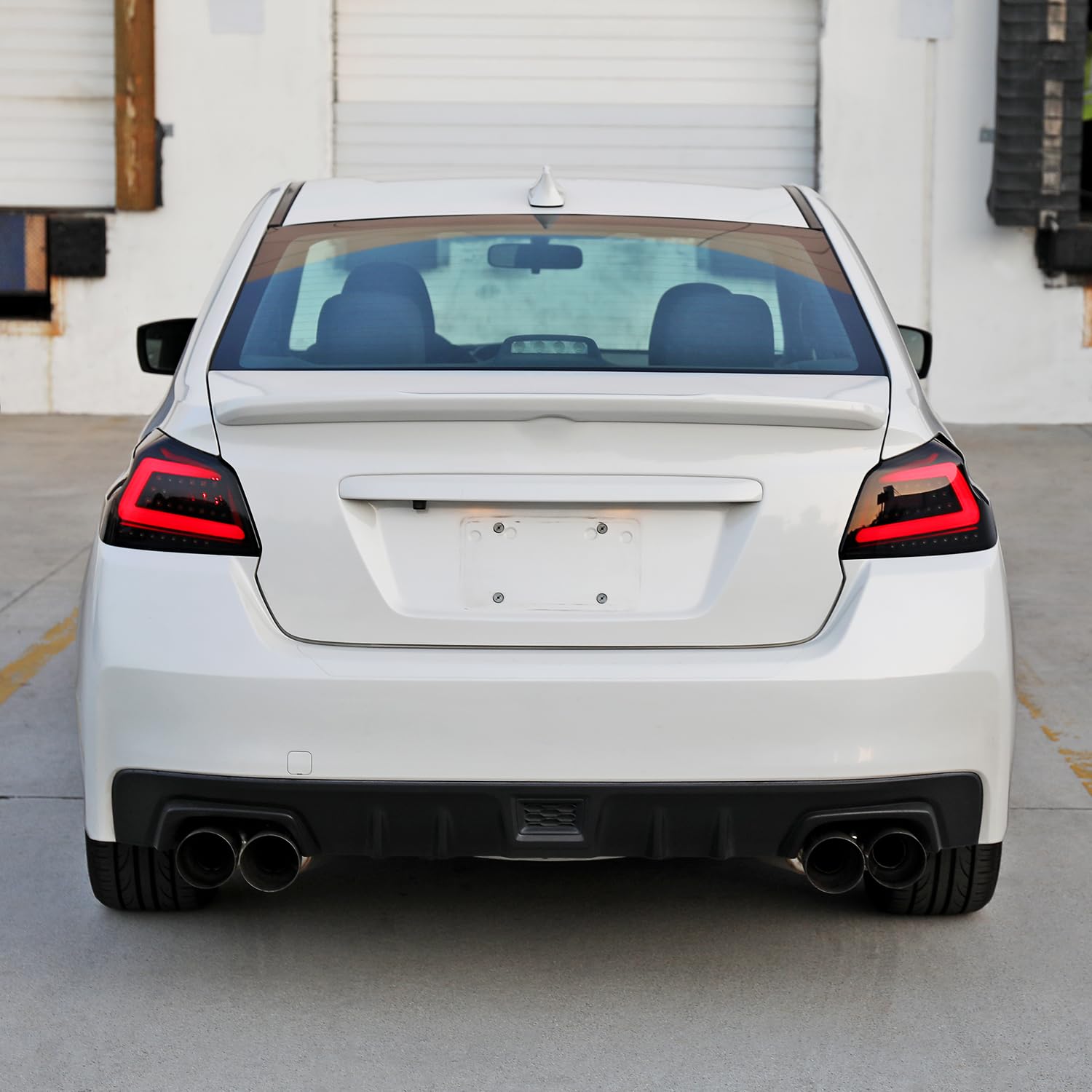Spec-D Tuning Black Smoke LED Tail Lights with White Sequential LED Tube - Compatible with 2015-2021 Subaru WRX & WRX STI (Left + Right Pair) - Upgrade Your Car's Style & Visibility for Night Driving