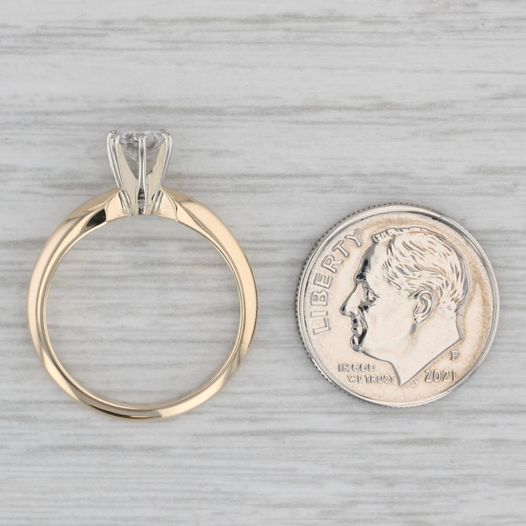 0.46ct Round Cut Solitaire Diamond Engagement Ring in 14K Gold - Size 6.25 - Perfect for Proposals, Anniversaries & Special Occasions