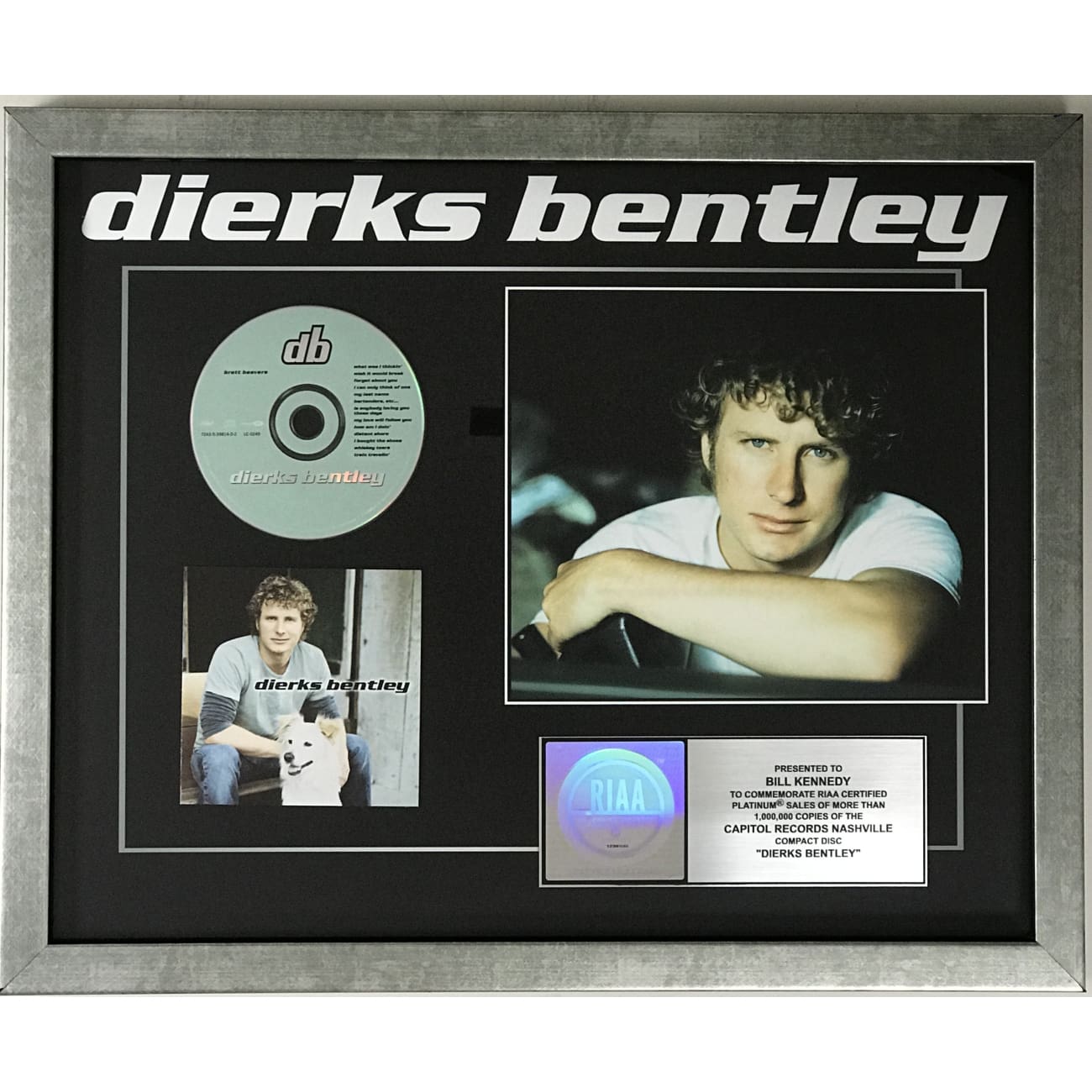 Dierks Bentley Debut RIAA Platinum Album Award - Certified Music Collectible for Fans & Display