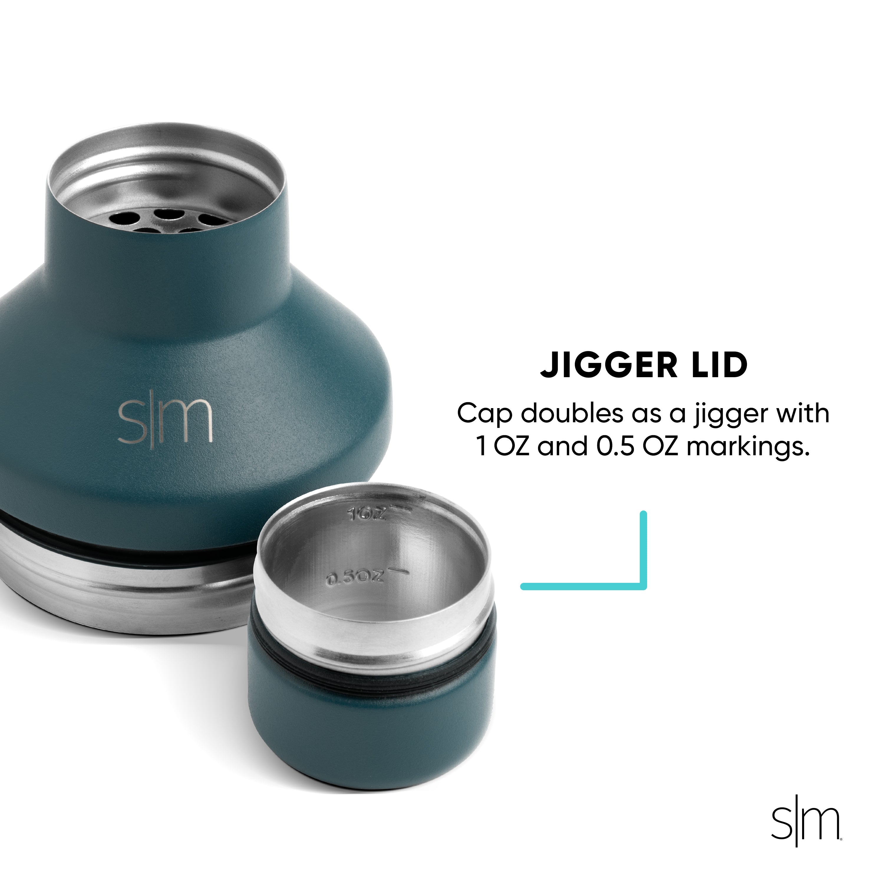 Premium Stainless Steel Classic Cocktail Shaker with Built-in Jigger Lid - Perfect for Home Bars, Parties & Professional Mixology