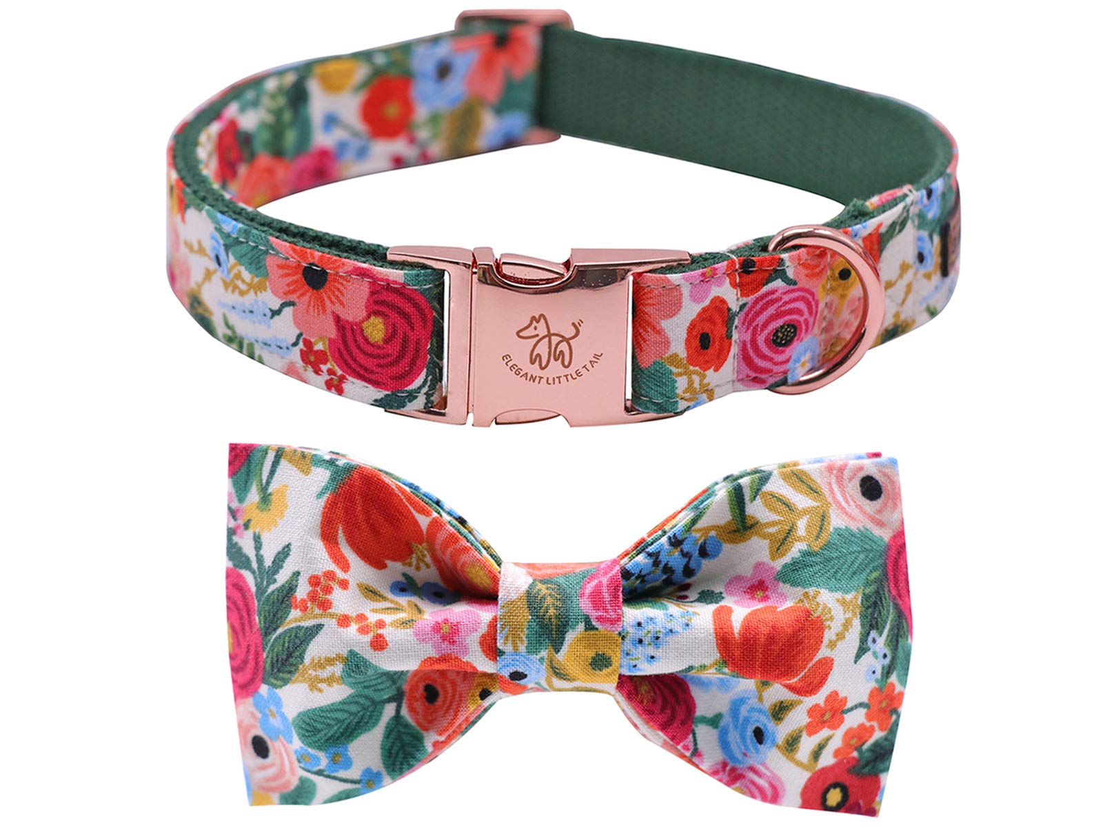 Elegant Bow Tie Dog Collar with Adjustable Cotton & Webbing - Soft Pet Collar for Small, Medium & Large Dogs & Cats - Perfect for Weddings, Parties & Daily Walks