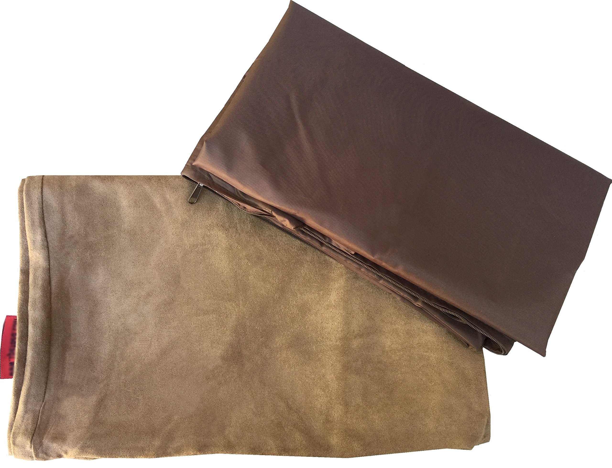 2 Pack Gel Cooling Memory Foam Dog Bed for Large Dogs - Waterproof Inner Cover, Microsuede Brown (45x27x3 Inches) - Orthopedic Support for Arthritis & Joint Pain Relief - Perfect for Kennels, Crates & Home Use