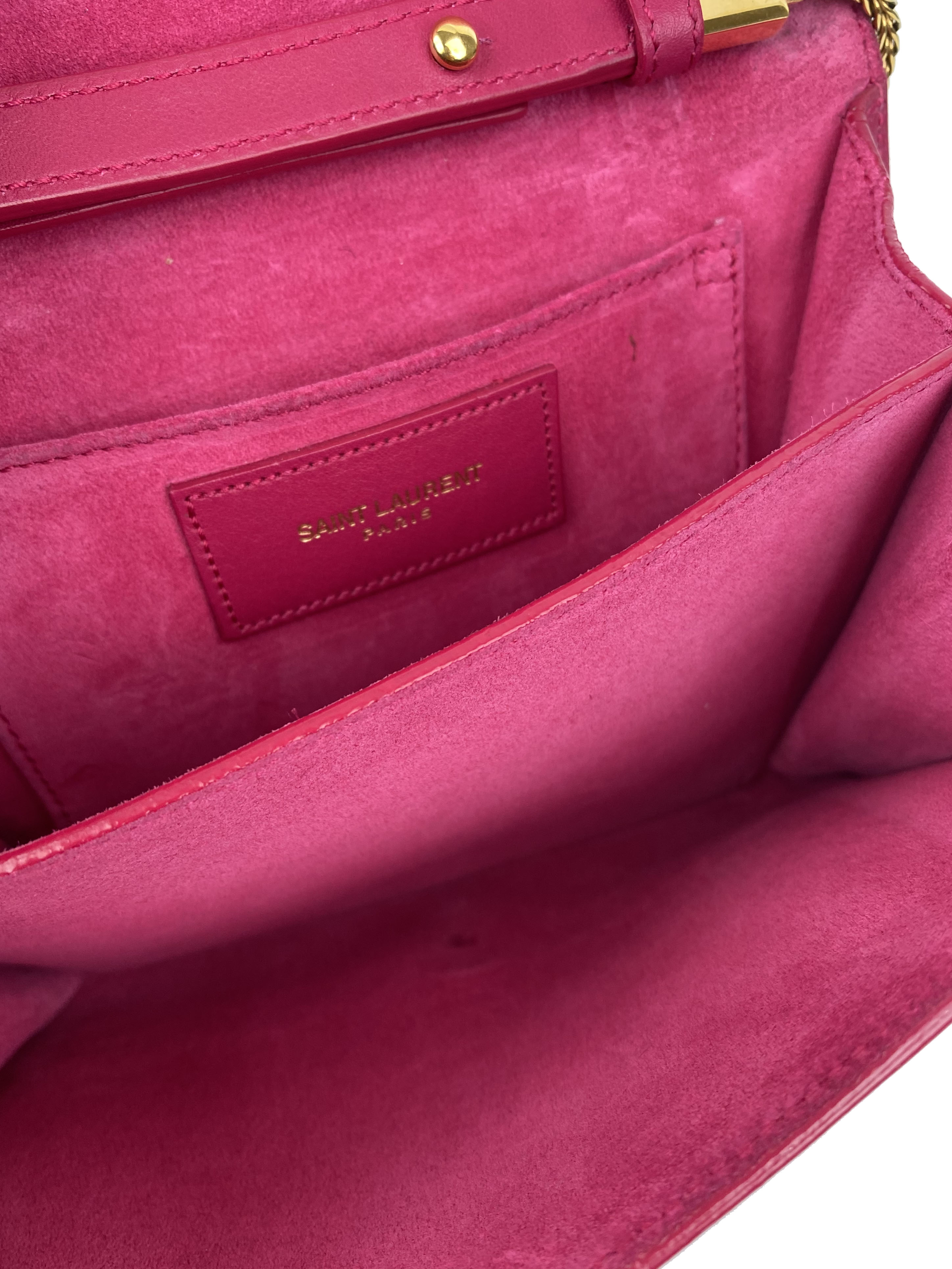 Saint Laurent Mini Pink Ligne Crossbody Bag - Luxury Designer Shoulder Purse for Women | Perfect for Date Night, Parties & Everyday Use