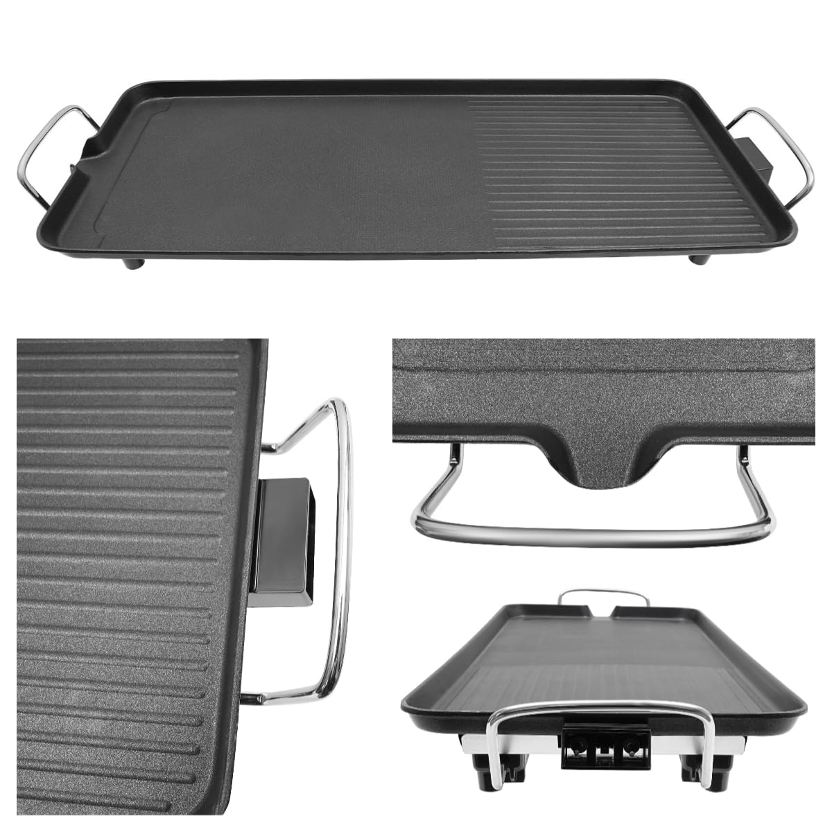 1500W Electric BBQ Grill - Large Indoor/Outdoor Portable Hibachi Griddle with 5-Temperature Settings - Perfect for Teppanyaki, Yard Parties, Travel, Picnic & Camping Cooking
