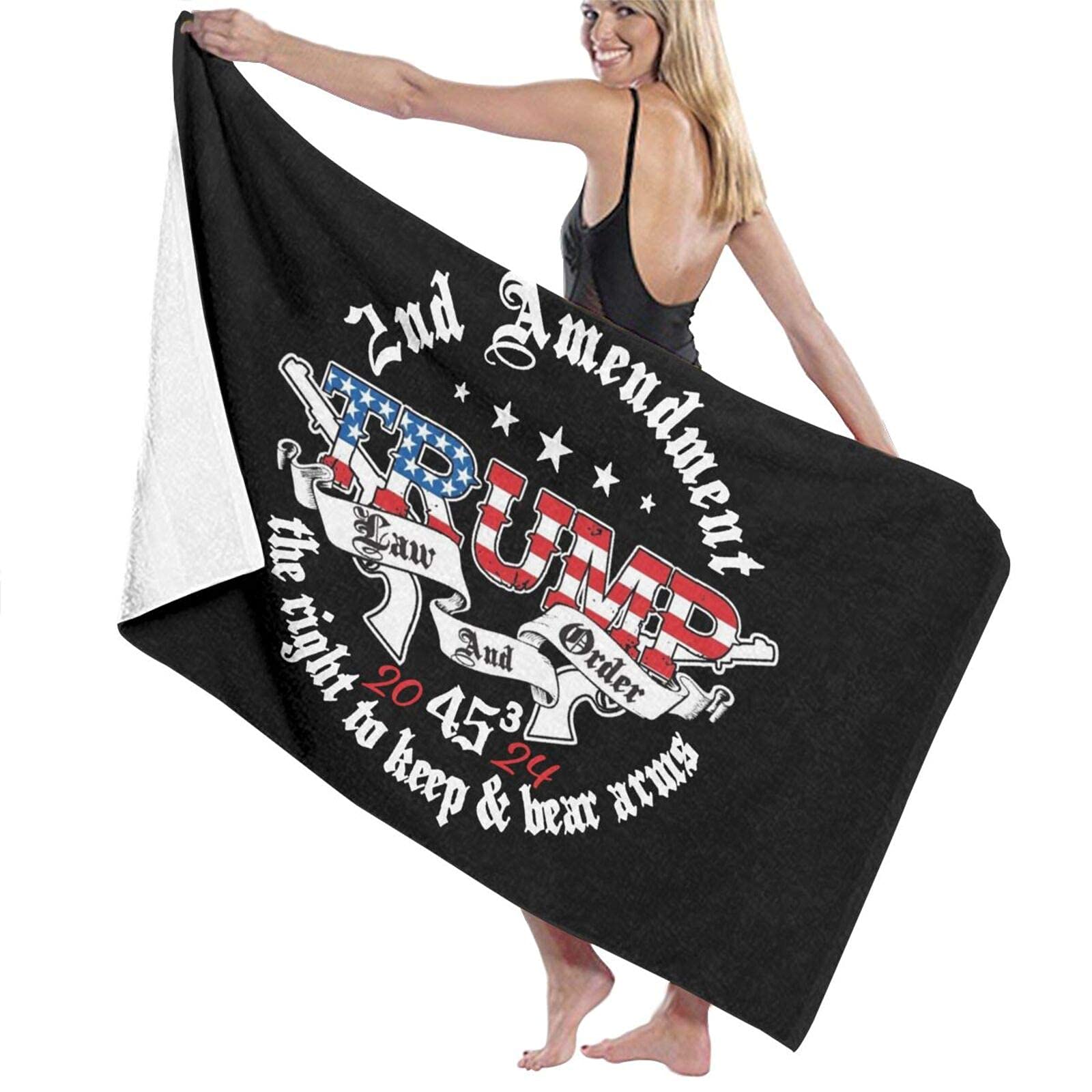 Trump 2024 Beach Towel - Premium Sandproof Superfine Fiber Towel for Women & Teens (32x52 Inches) - Perfect for Beach, Pool, Gym, Yoga & Summer Vacations | Quick-Dry & Lightweight for Swimming Classes & Tropical Getaways | Black Girl Magic Design
