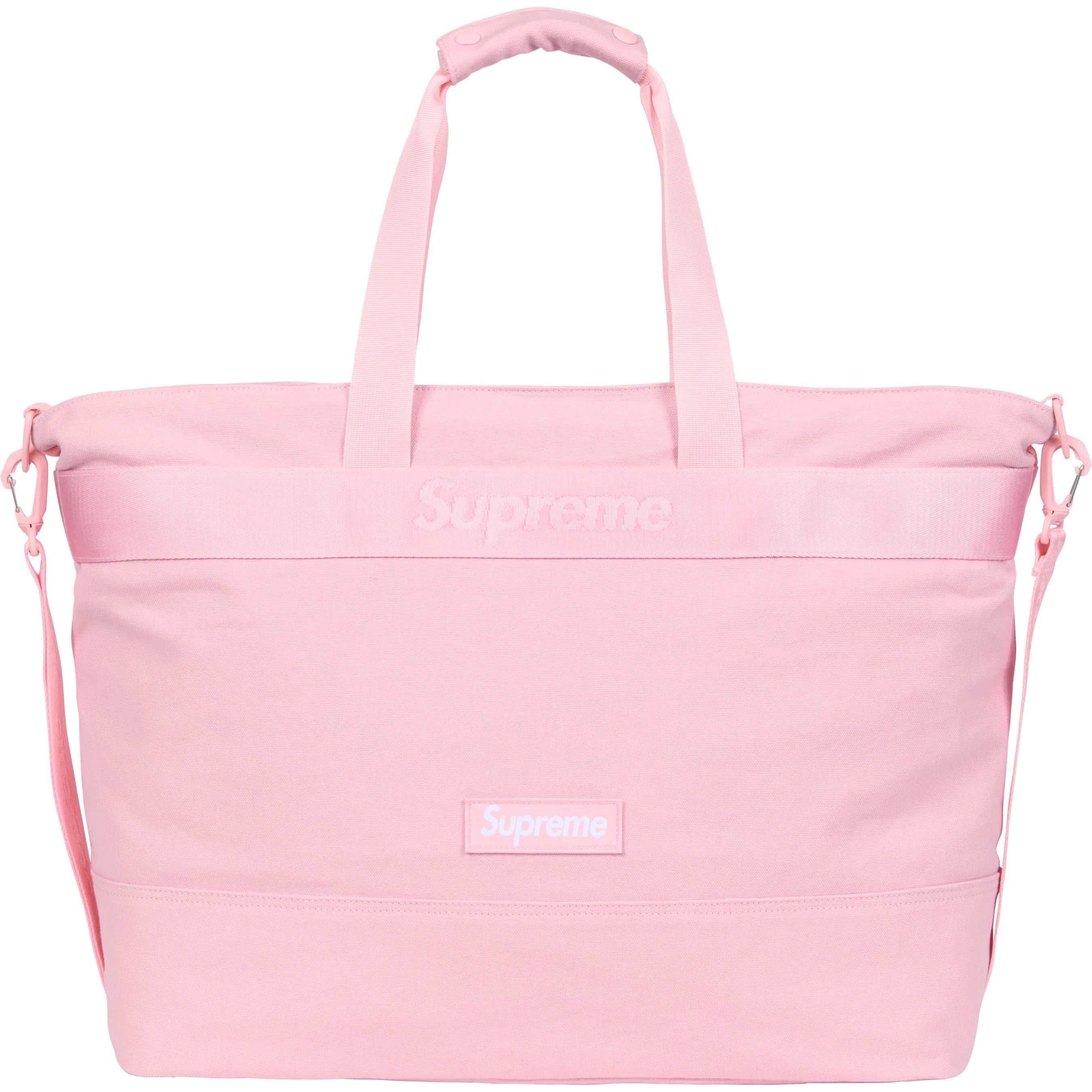 Supreme SS25 Light Pink Tote Bag - Stylish & Durable for Shopping, Beach, and Everyday Use