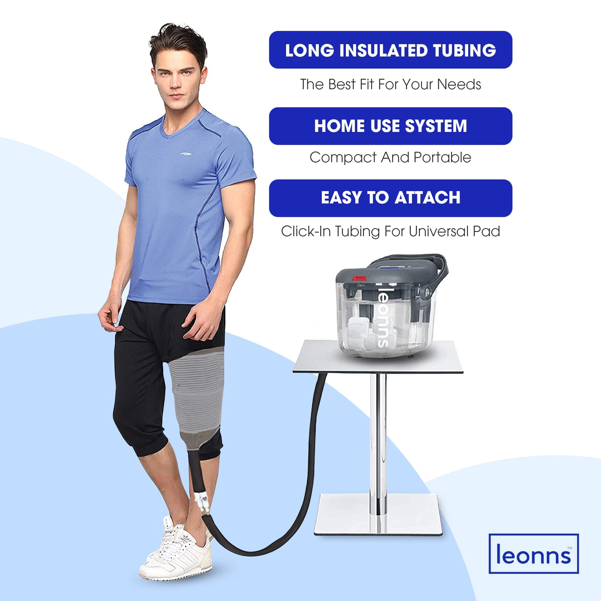 Cold Therapy Machine with Programmable Timer | Knee Ice Therapy Device with Compression Pad | Post-Surgery Recovery Cryotherapy System (Includes Knee Pad & Reusable Ice Cubes) - Perfect for ACL Surgery, Arthritis Pain Relief & Sports Injury Rehabilitation