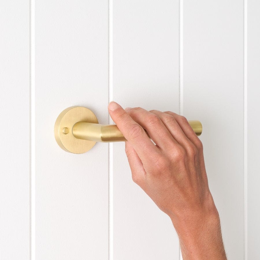 Premium Sydney Door Handle with Lock - Brushed Brass Finish - Secure & Stylish for Home, Office & Commercial Use