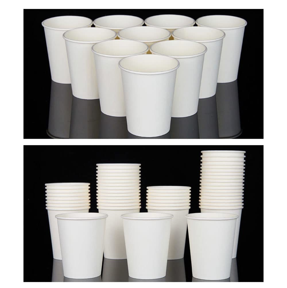 Biodegradable 4/7/8 Oz Disposable Paper Cups - Eco-Friendly Brown & White Coffee Cups for Hot Drinks | Perfect for Parties, Events, Camping & Outdoor Gatherings