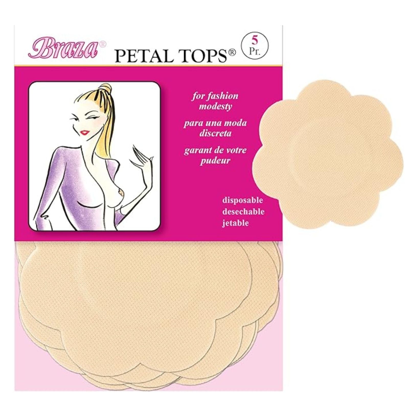 Disposable Petal Tops for Women - Fashion Modesty Cover Ups, Petal Shaped Sticky Bra for Modest Dressing - Perfect for Weddings, Church, and Formal Events