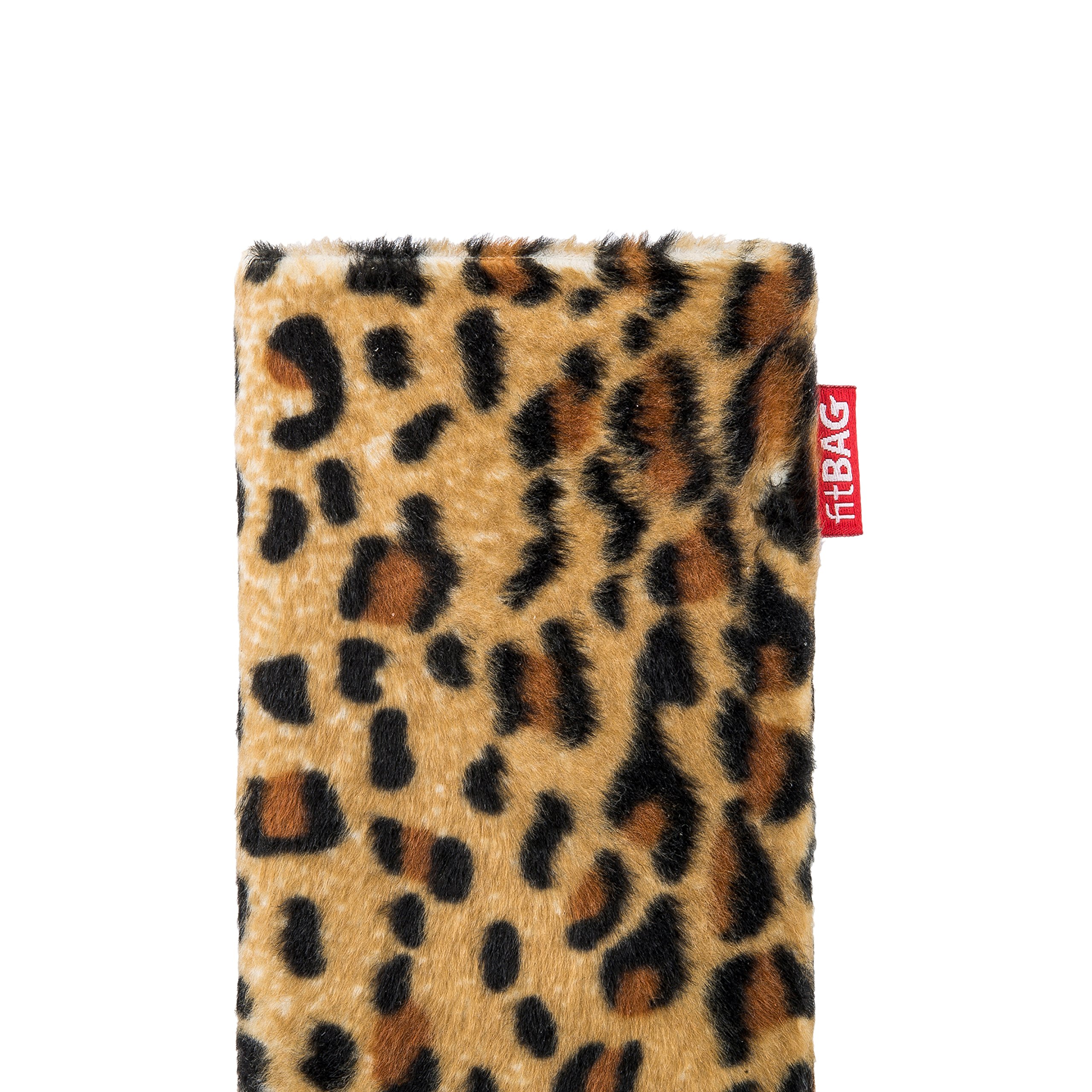 Premium Custom Leopard Sleeve for LG G7 ThinQ - German-Made Faux Fur Pouch Case with Microfiber Lining | Perfect for Screen Cleaning & Device Protection | Ideal for Travel, Work & Everyday Use