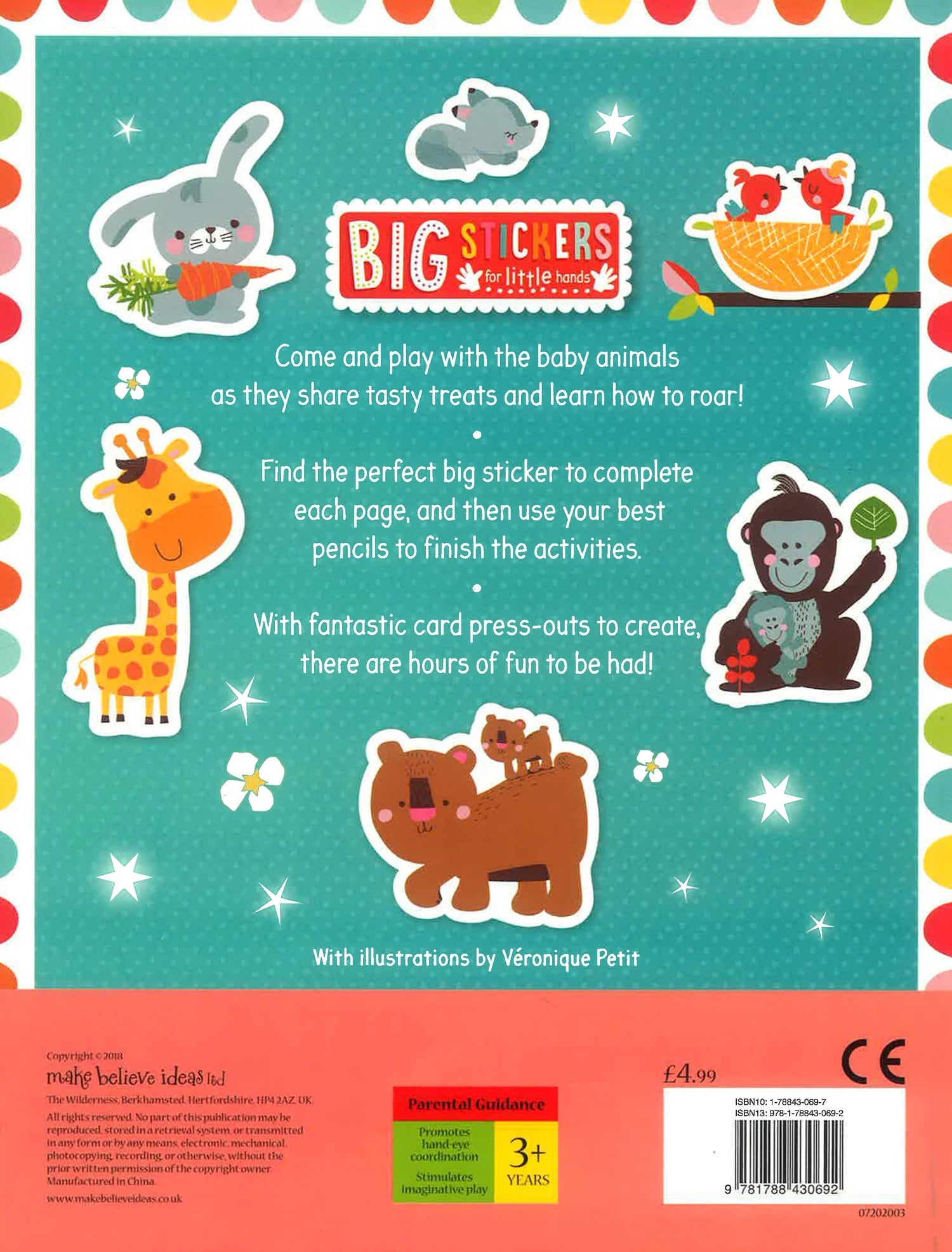 Big Stickers for Little Hands - Adorable Baby Animals Stickers for Kids | Perfect for Scrapbooking, Nursery Decor & Toddler Activities