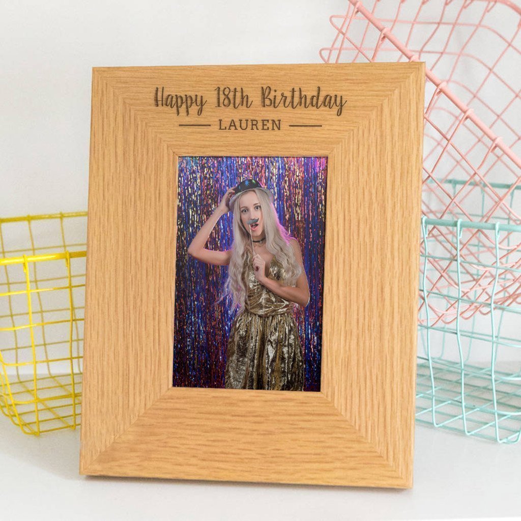 Personalized Engraved Birthday Frame - Custom 18th, 21st, 30th Birthday Gifts for Women - Unique Friend Gifts for Home Decor, Office Desk, or Special Occasions