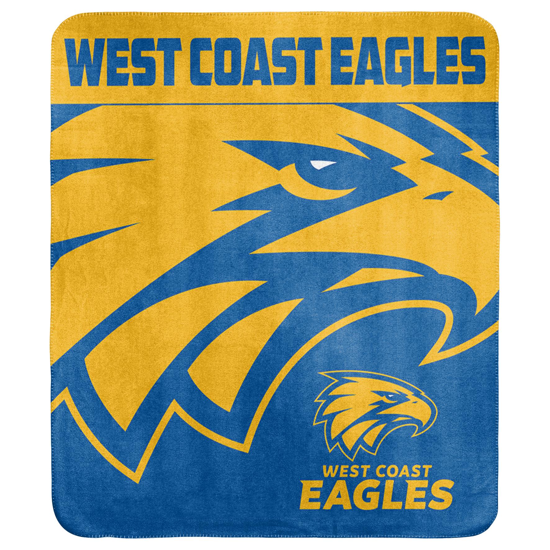 West Coast Eagles AFL Polar Fleece Throw Blanket - Soft & Warm Team Logo Fleece Blanket for Game Day, Home Decor, and Cozy Nights
