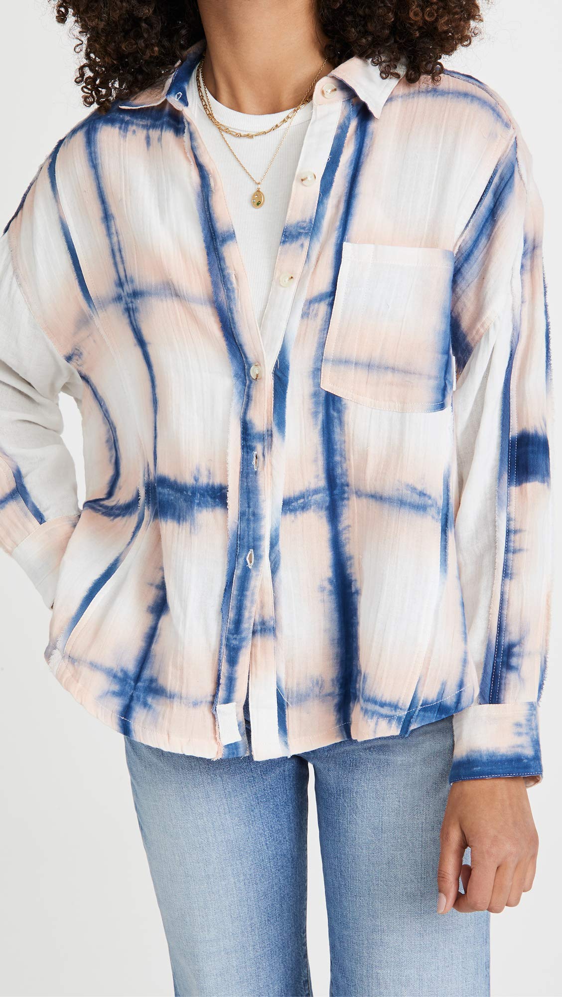 Free People WTF Washed Away Plaid Shirt - Vintage Inspired Flannel Button Down for Women | Perfect for Casual Outfits, Layering & Fall Fashion