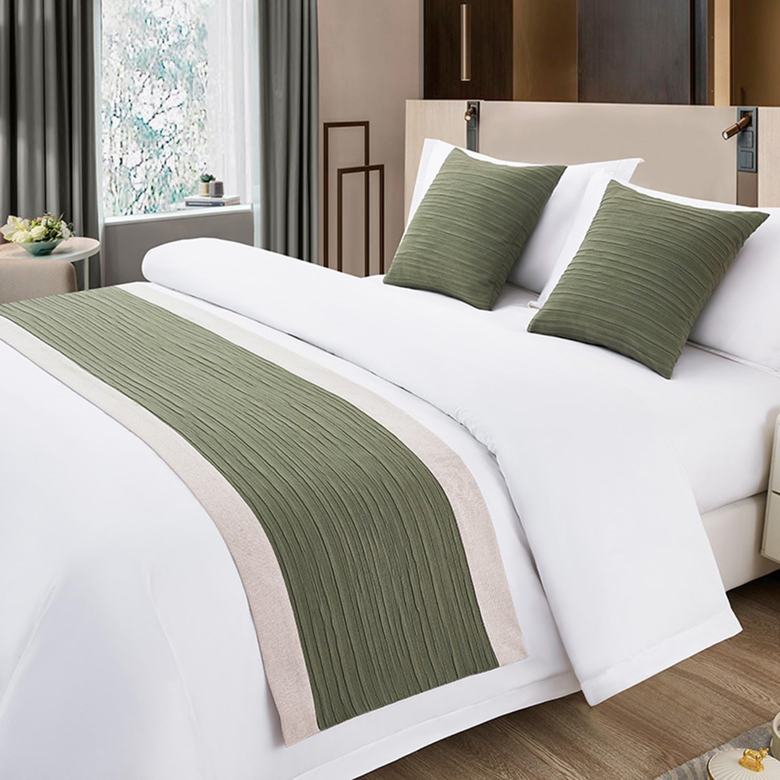 Luxury Patchwork Bed Runner - Premium King Size Bed Throw (240x50cm) for Hotel Decor, Foot of Bed & Home Styling - Soft Bed Scarf for Elegant Bedroom Makeover