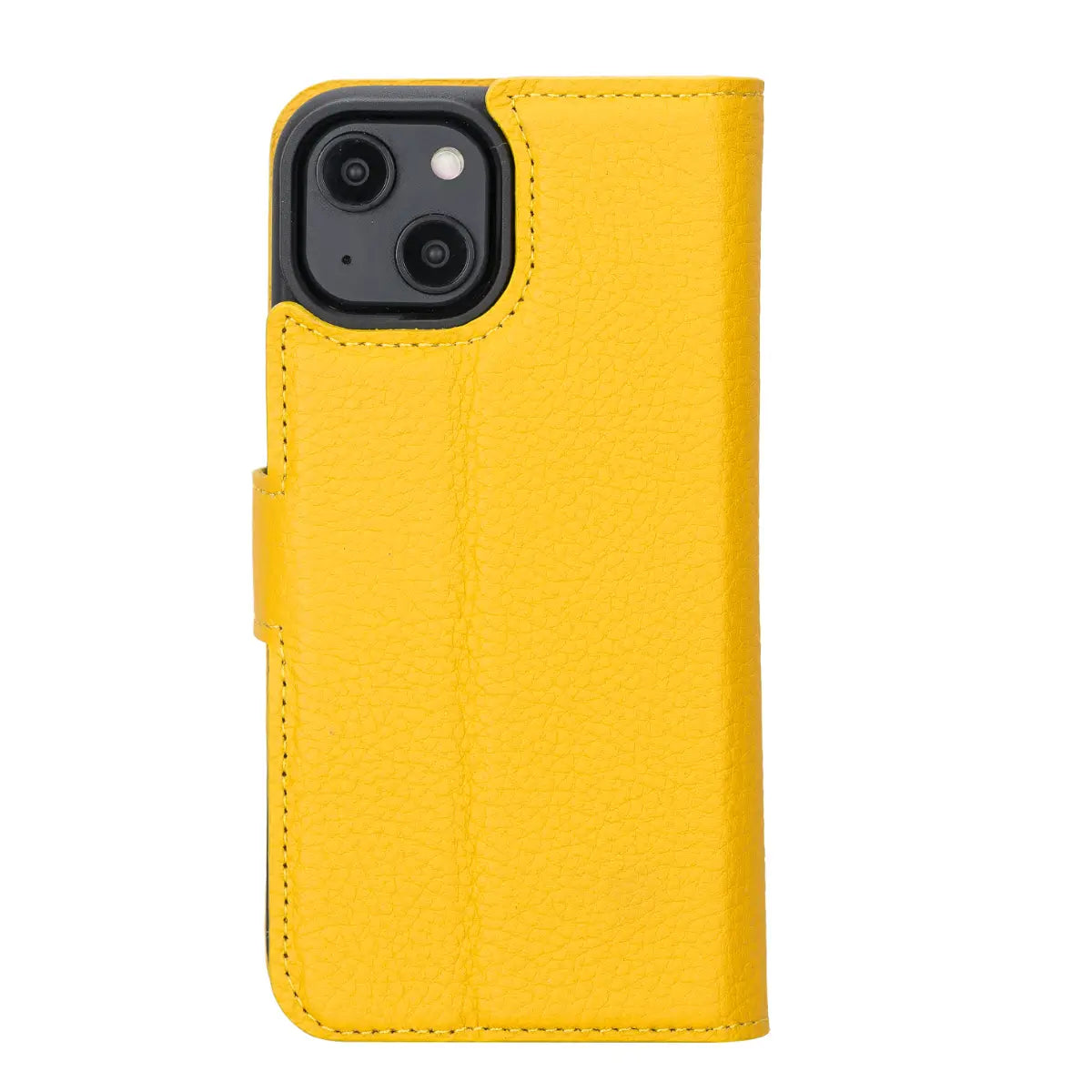 Premium Yellow Leather Wallet Case for iPhone 14 - Slim Protective Cover with Card Slots | Perfect for Everyday Use, Travel & Business Meetings