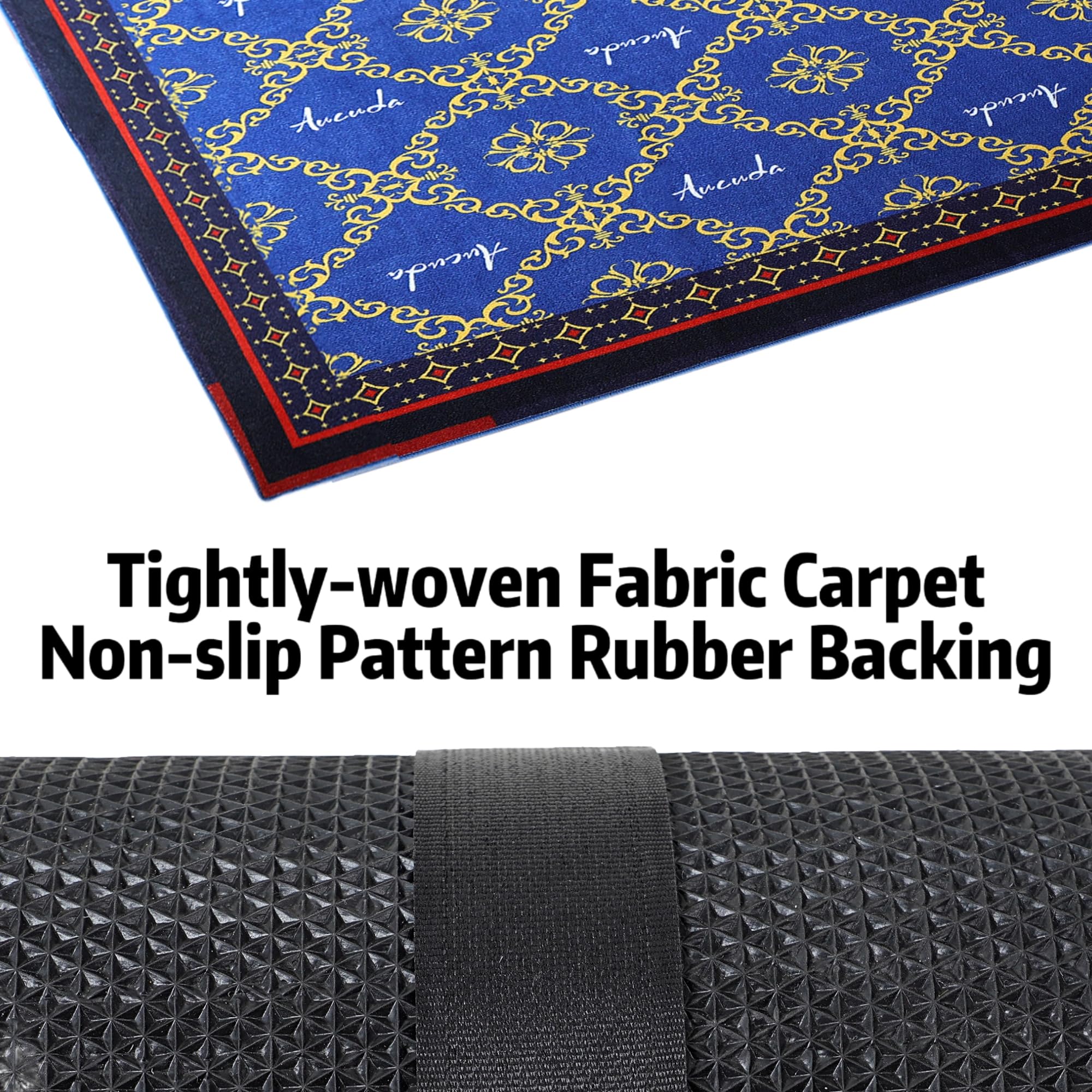 Aucuda 6x6.6 ft Blue Drum Rug - Non-Slip Woven Drum Mat for Electric Drum Set, Studio & Apartment - Soundproof Floor Carpet for Guitar & Music Practice - Perfect for Indoor/Outdoor Use