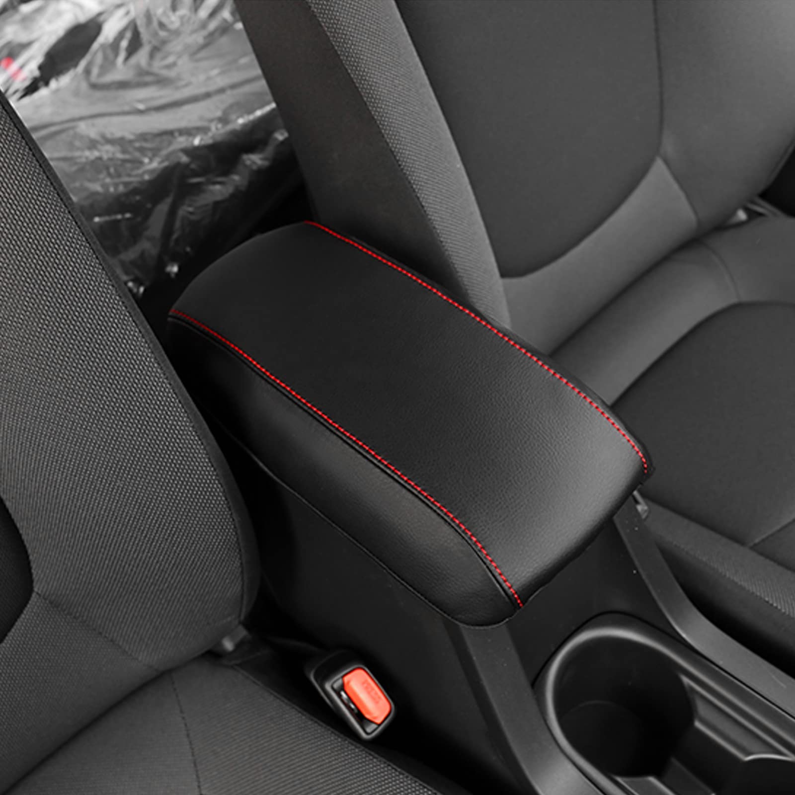 TTX LIGHTING Waterproof Faux Leather Car Armrest Cover for 2019-2022 Nissan Altima | Center Console Protector | Red Seat Box Cover for Comfort & Style | Perfect for Road Trips & Daily Commutes