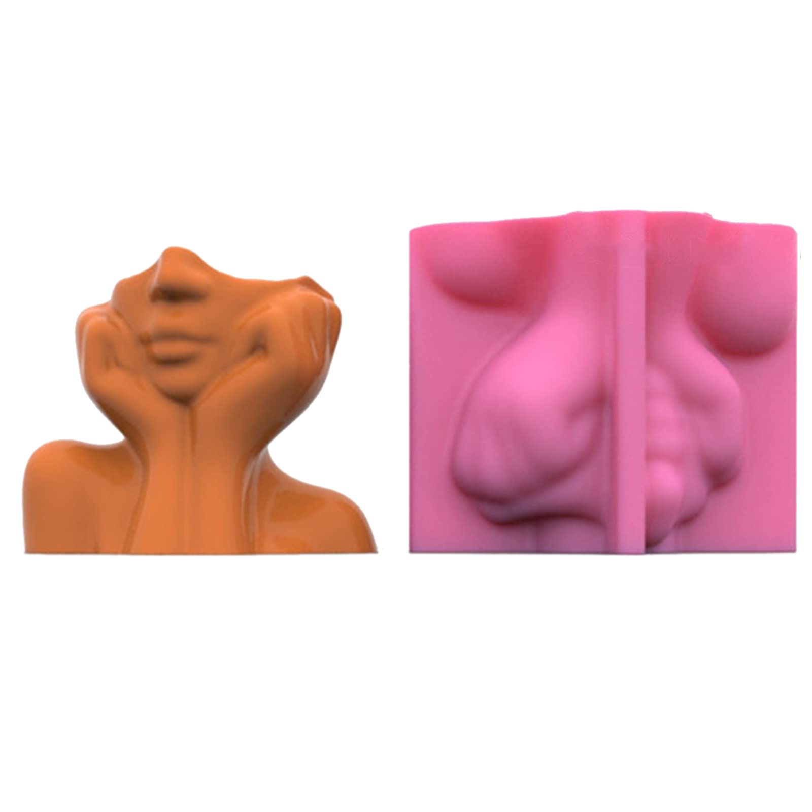 Succulent Flower Pot Resin Mold - Human Face Head Planter Silicone Mold for Gypsum, Cement, Concrete & Clay - DIY Craft Molds for Home Garden Decor, Unique Plant Pots & Creative Gifts