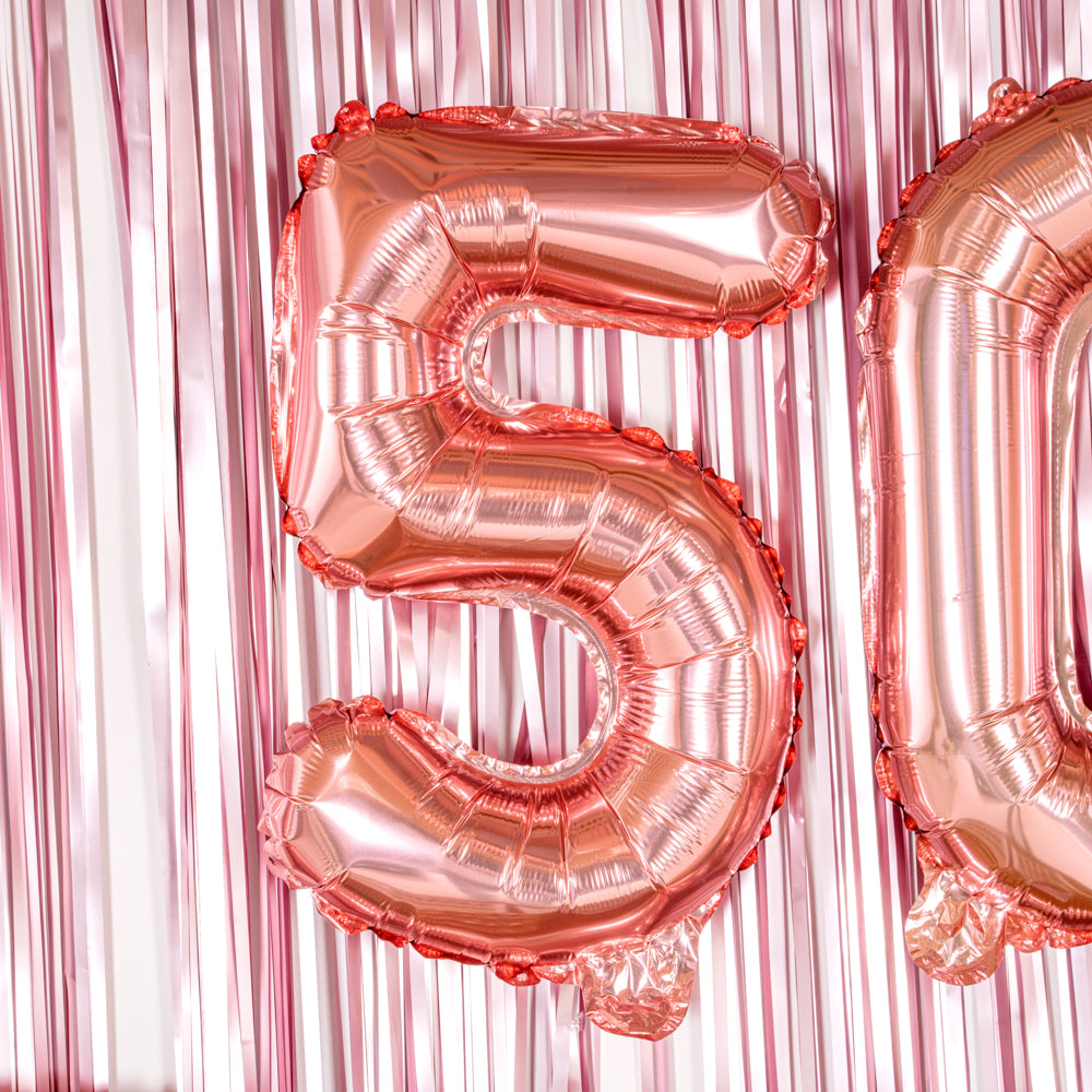 Balloonify Rose Gold Mylar Number 5 Balloon - 16 Inch Party Decoration for Birthdays, Anniversaries & Celebrations (1 Count)