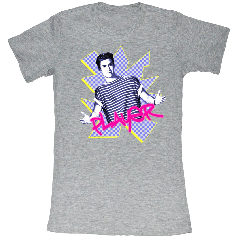 Saved by The Bell 80s Comedy Sitcom Zack Morris Player White Ladies T-Shirt - Vintage TV Show Merchandise for Fans, Casual Wear & 90s Nostalgia Fashion