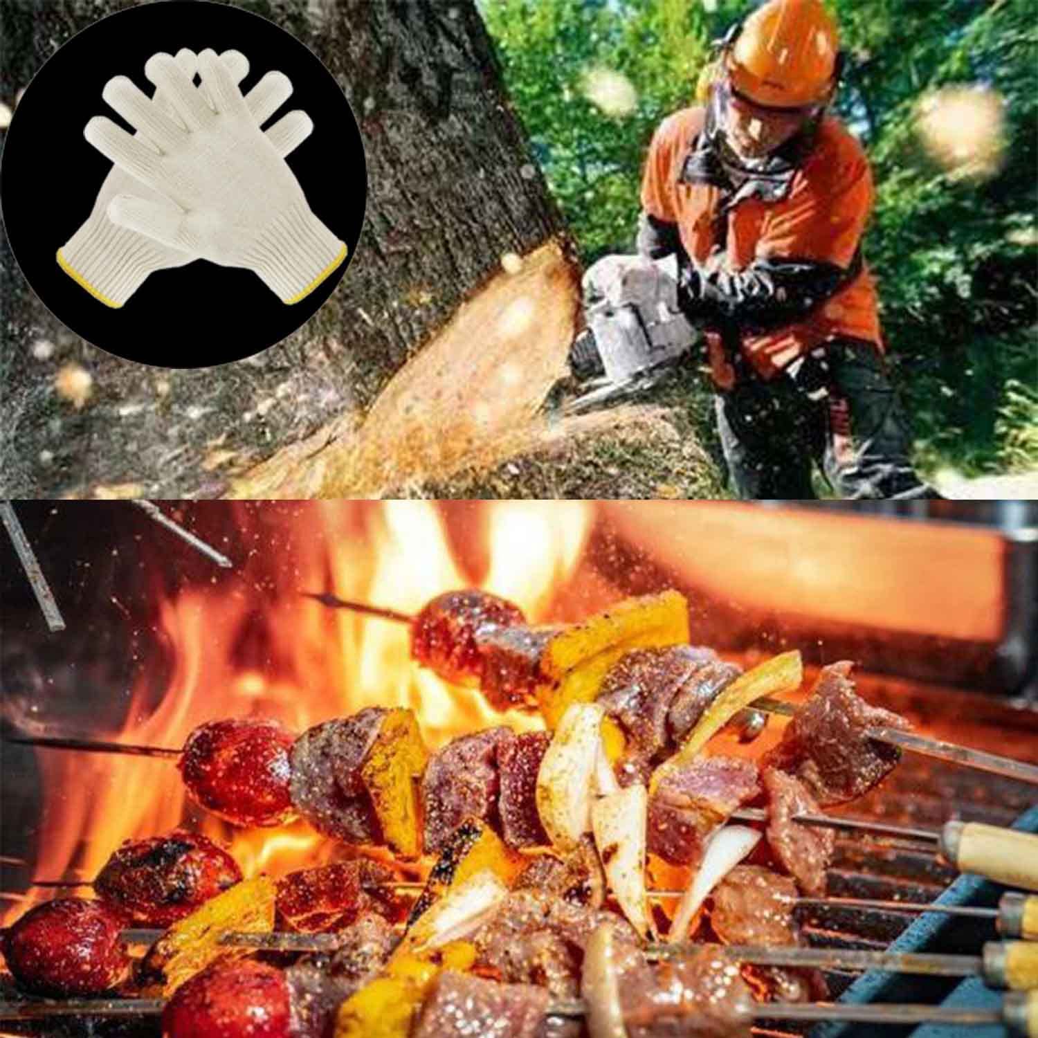 4 Pairs Heat Resistant Oven Gloves with Fingers - Extra Long Kitchen Mittens for Cooking, Baking, Grilling & BBQ - Perfect for Baking, Roasting, Handling Hot Pans & Outdoor Barbecue