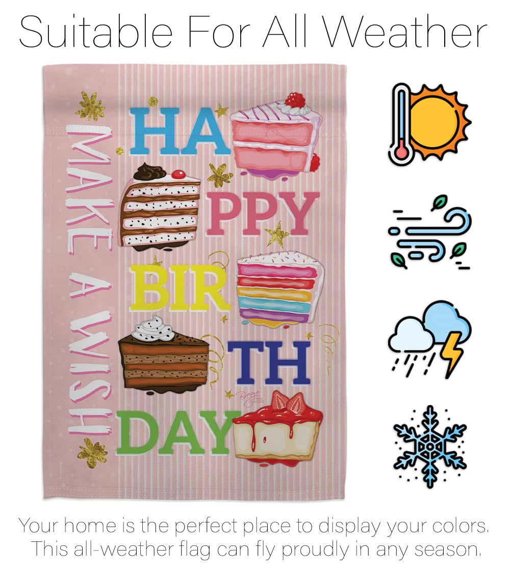 Breeze Decor Make a Wish House Flag Set 28x40 - Party Decor for Special Occasions