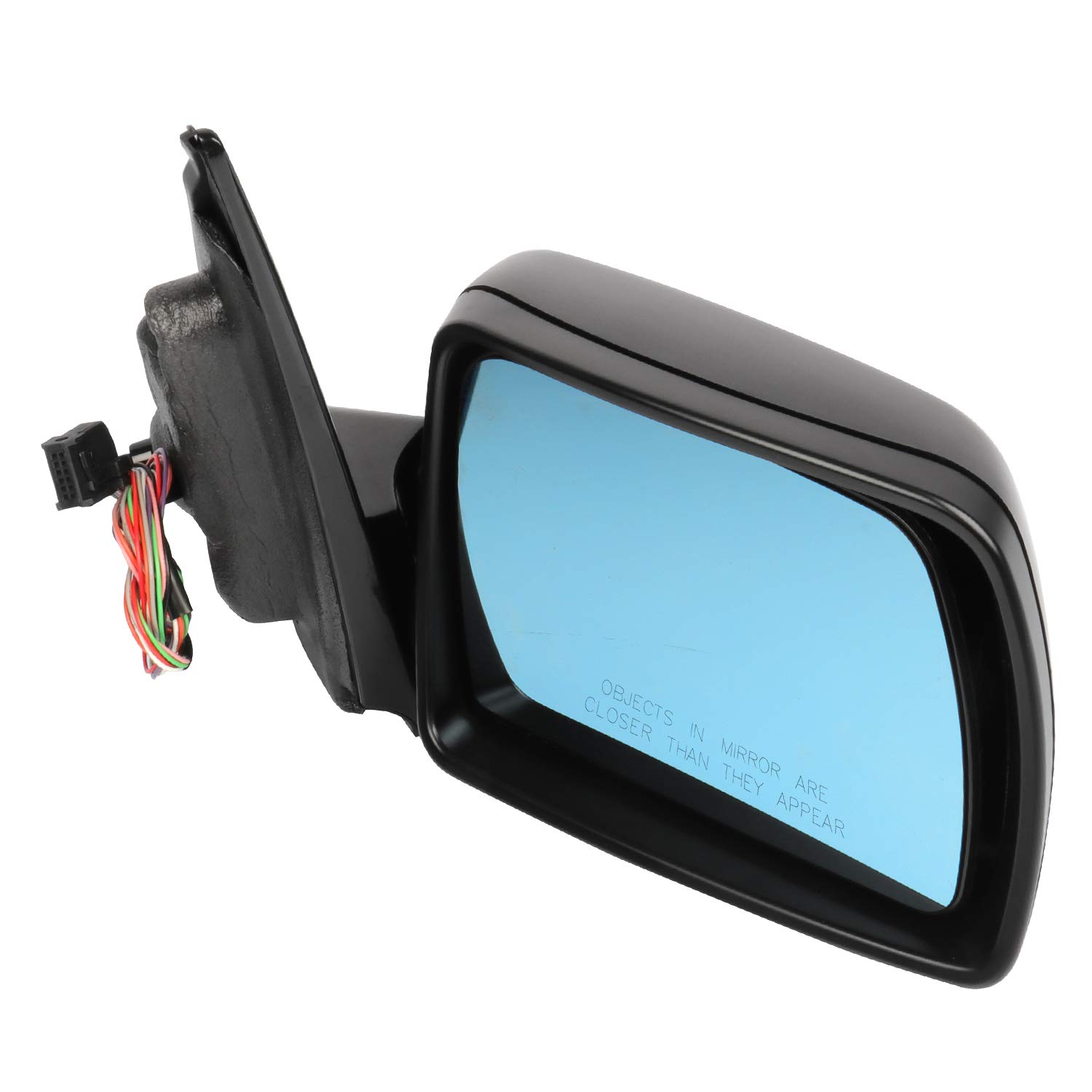 Black Power-Adjustable Passenger Side Mirror Replacement for 2000-2006 BMW X5 - Smooth Exterior Design (Part #51167039898-PFM) - Perfect for Parking & Lane Changes