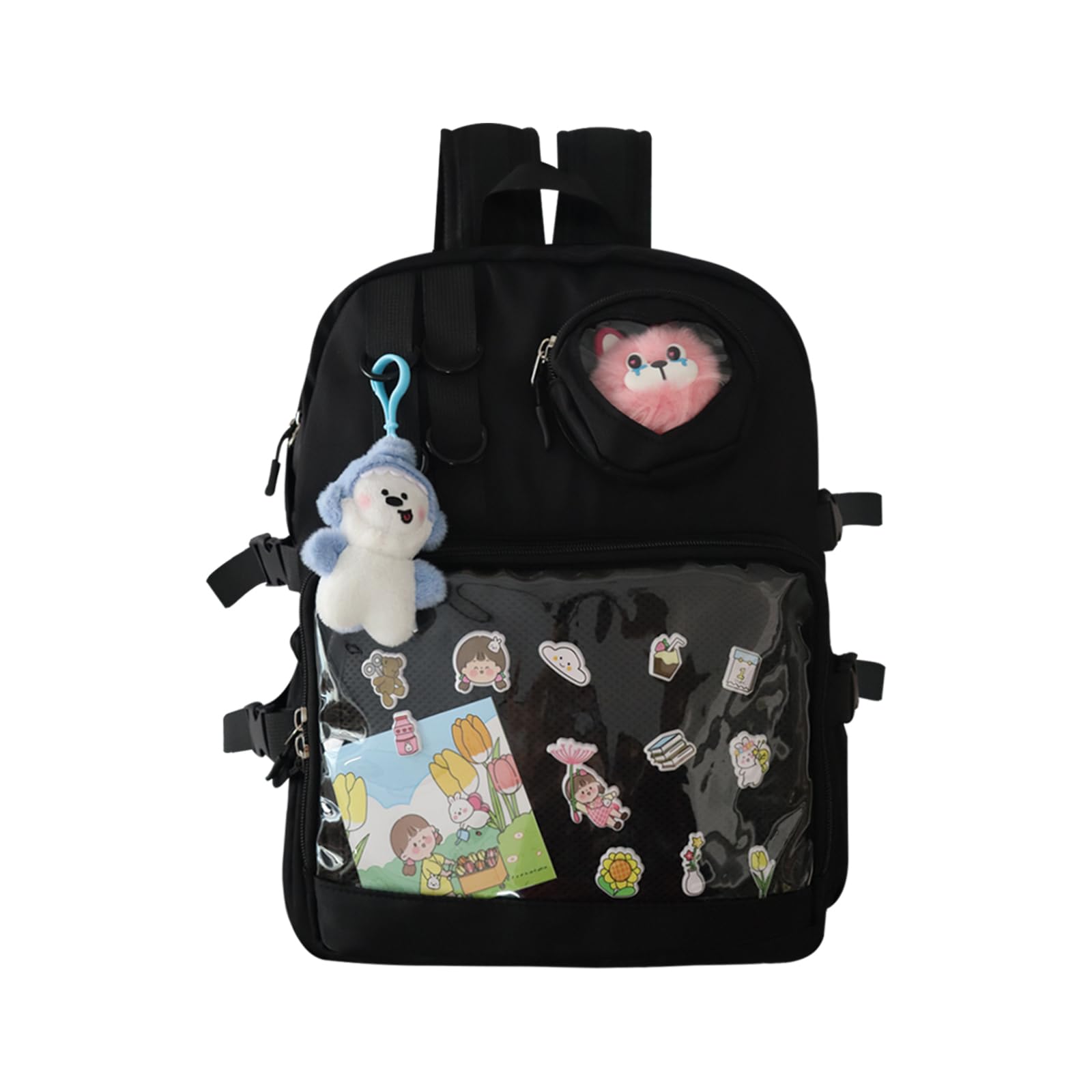 Anti-Theft Travel Backpack for Men & Women - Lightweight Hiking Daypack with Adjustable Straps, Clear Ita Bag for Work, School & Outdoor Adventures - Perfect for Teens, Kids & College Students
