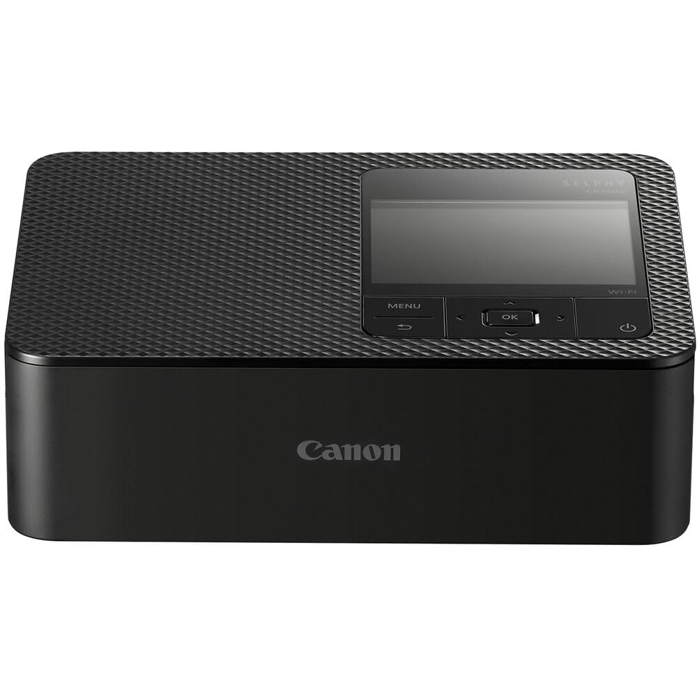 Canon SELPHY CP1500 Compact Photo Printer (Black) - Wireless Portable Inkjet Printer with RP-108 Ink & Paper Set, 64GB SD Card, Cleaning Kit & Accessories for Home, Office & Travel Photography